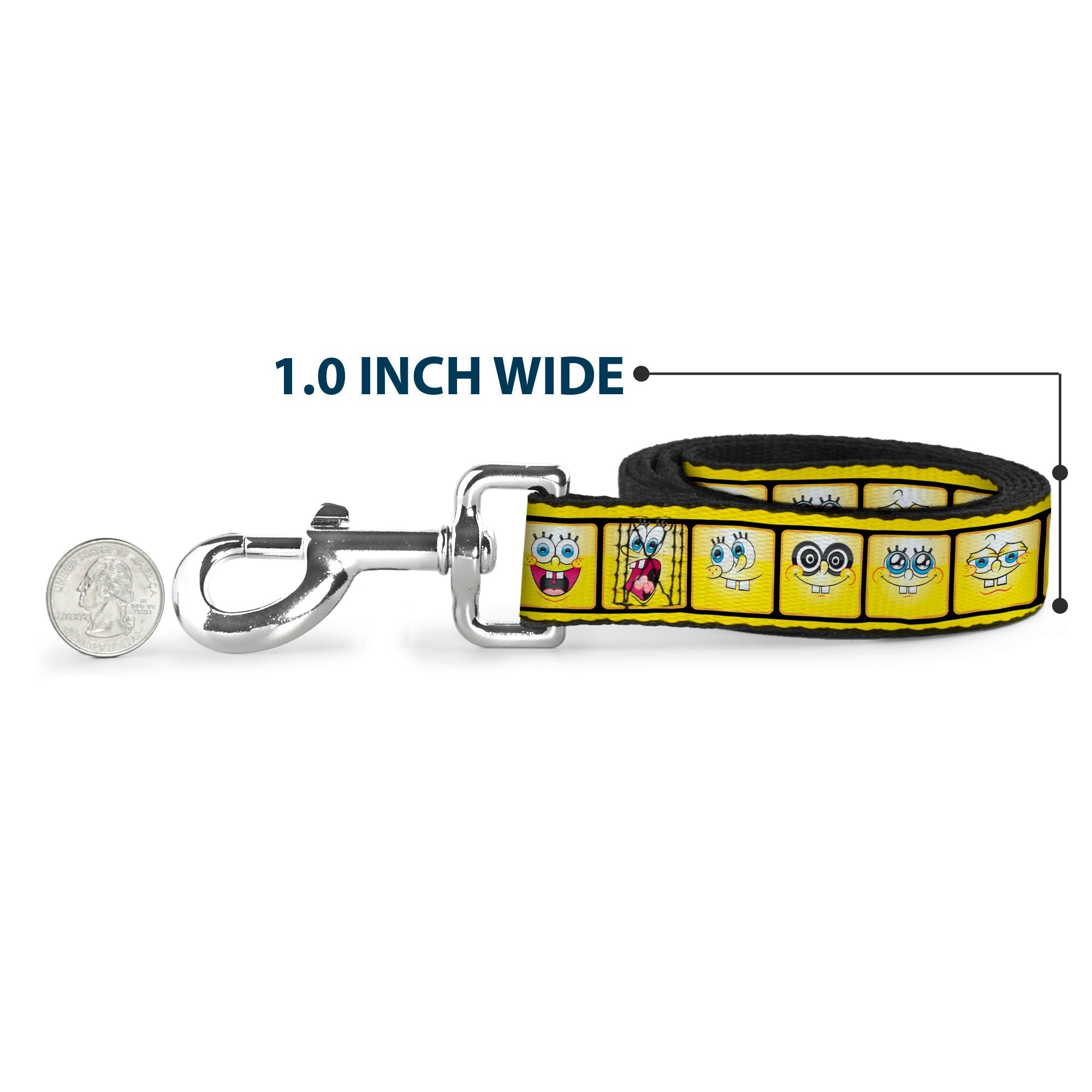 Dog Leash - SpongeBob 10-Expressions Filmstrip Yellows/Black/White