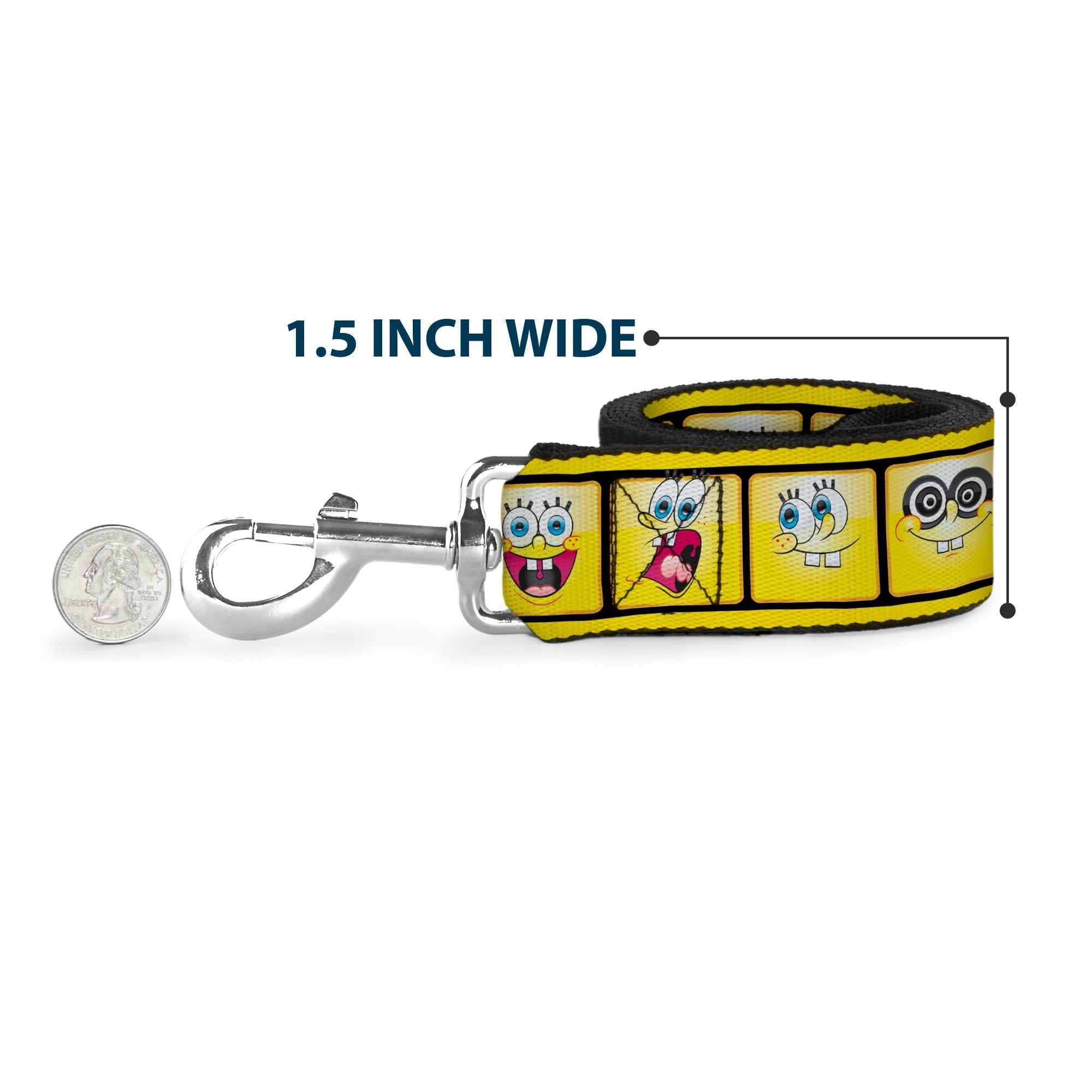 Dog Leash - SpongeBob 10-Expressions Filmstrip Yellows/Black/White