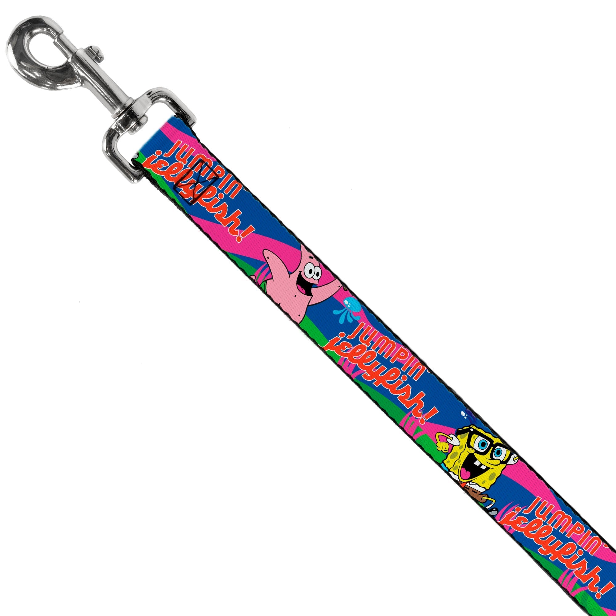 Dog Leash - Nerd SpongeBob & Patrick Starfish Running JUMPIN JELLYFISH! Multi Color/Red