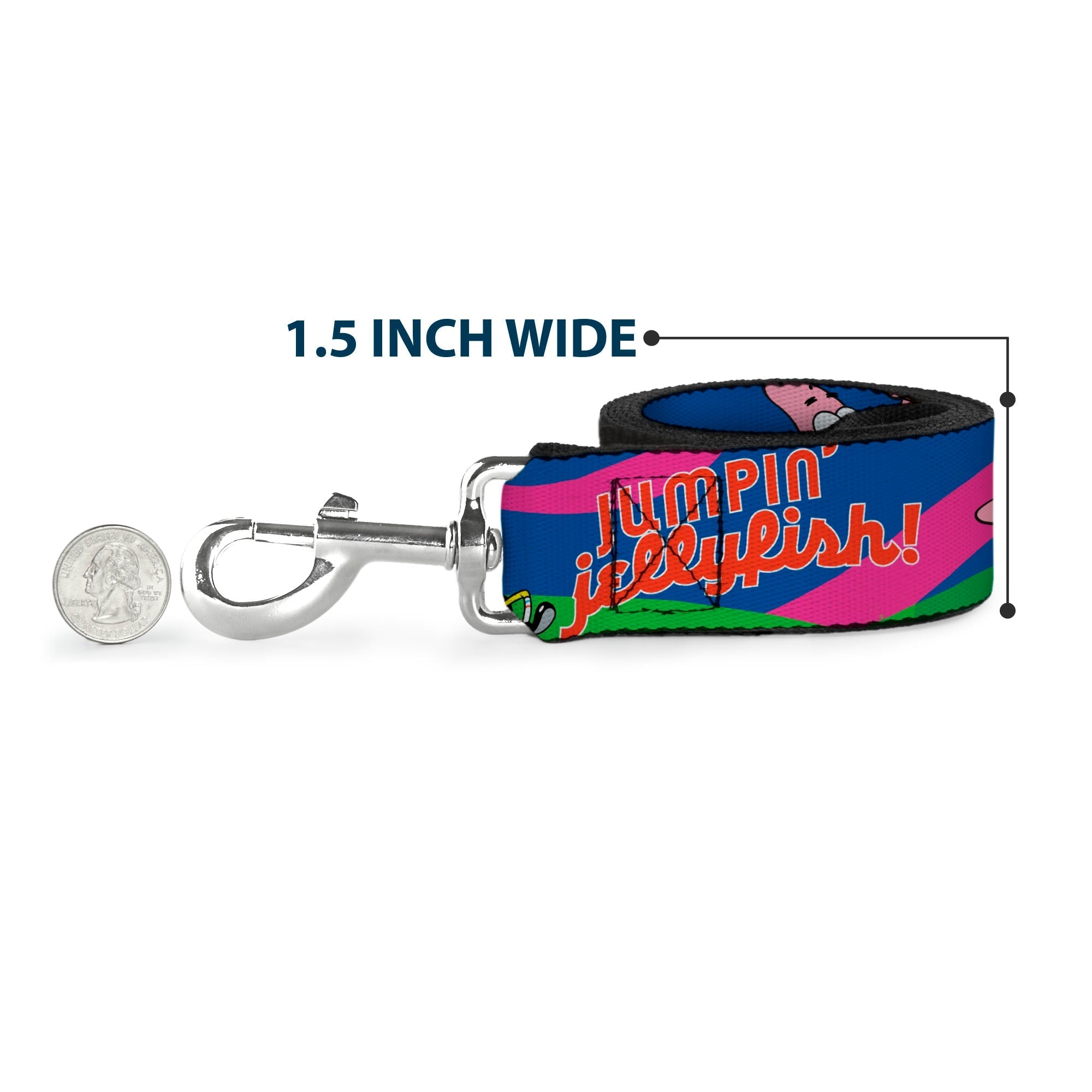 Dog Leash - Nerd SpongeBob & Patrick Starfish Running JUMPIN JELLYFISH! Multi Color/Red
