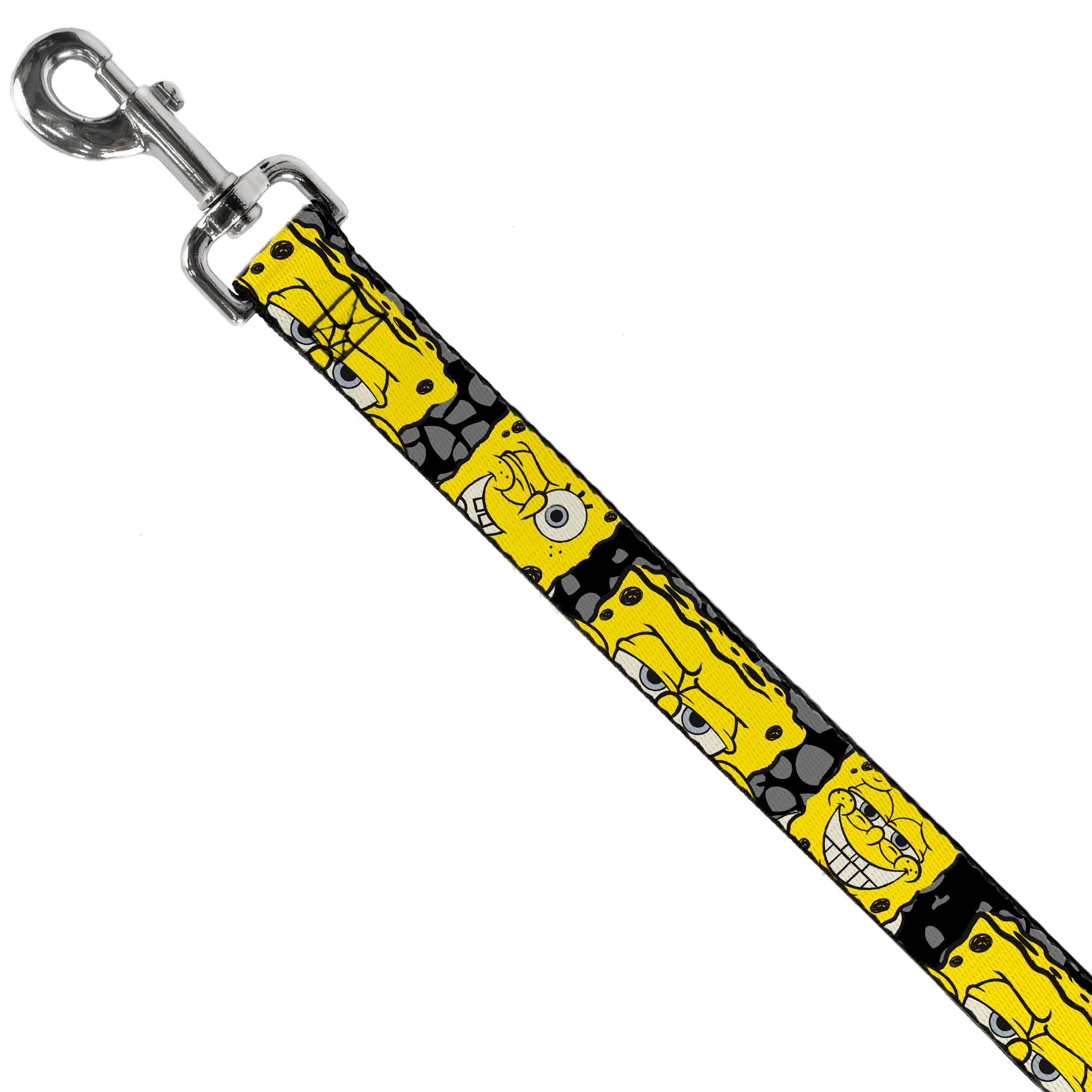 Dog Leash - SpongeBob 4-CLOSE-UP Expressions/Crackle Black/Gray/Yellow 