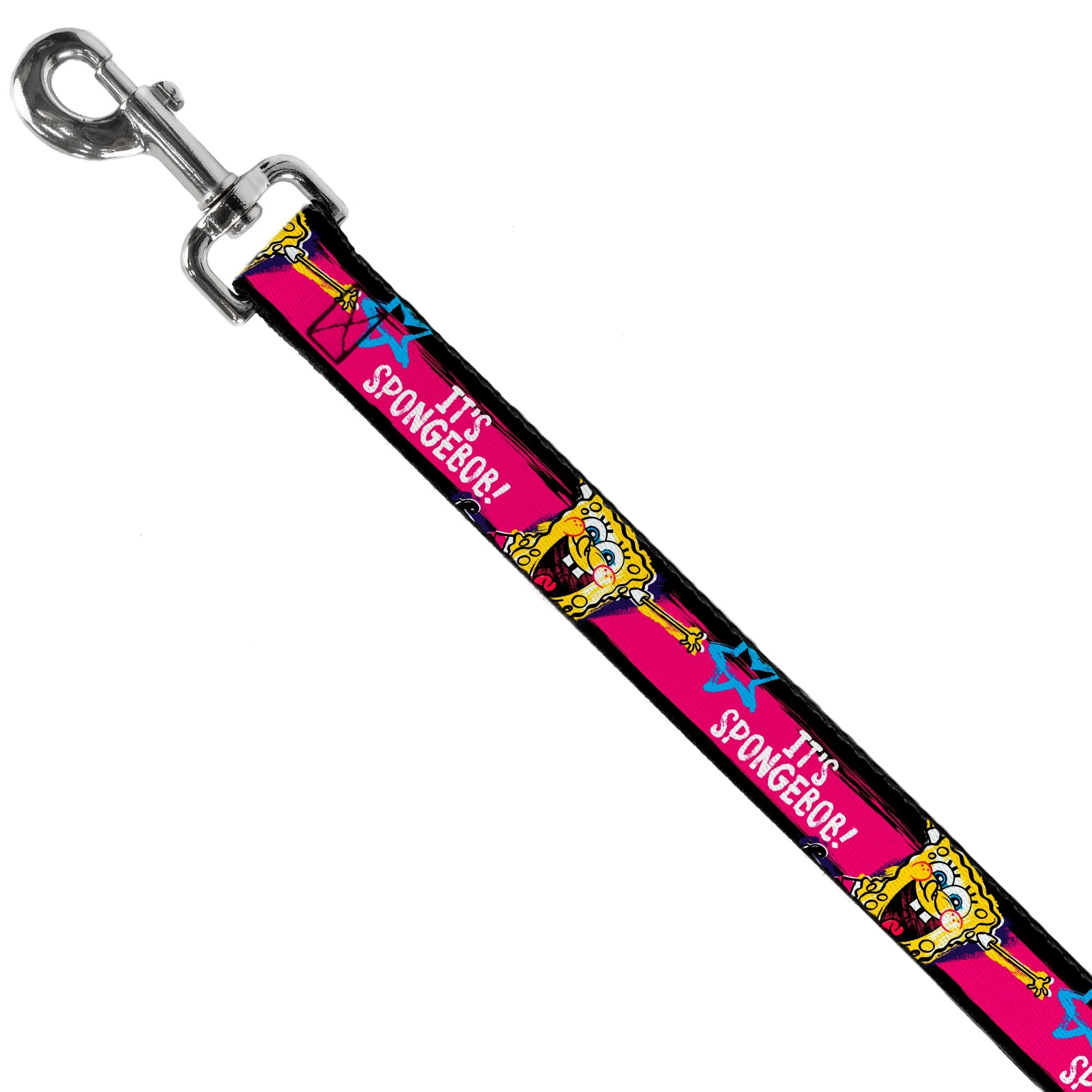 Dog Leash - SpongeBob Pose ITS SPONGEBOB! Stripe Black/Pink/Blue/White
