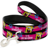 Dog Leash - SpongeBob Pose IT'S SPONGEBOB! Stripe Black/Pink/Blue/White