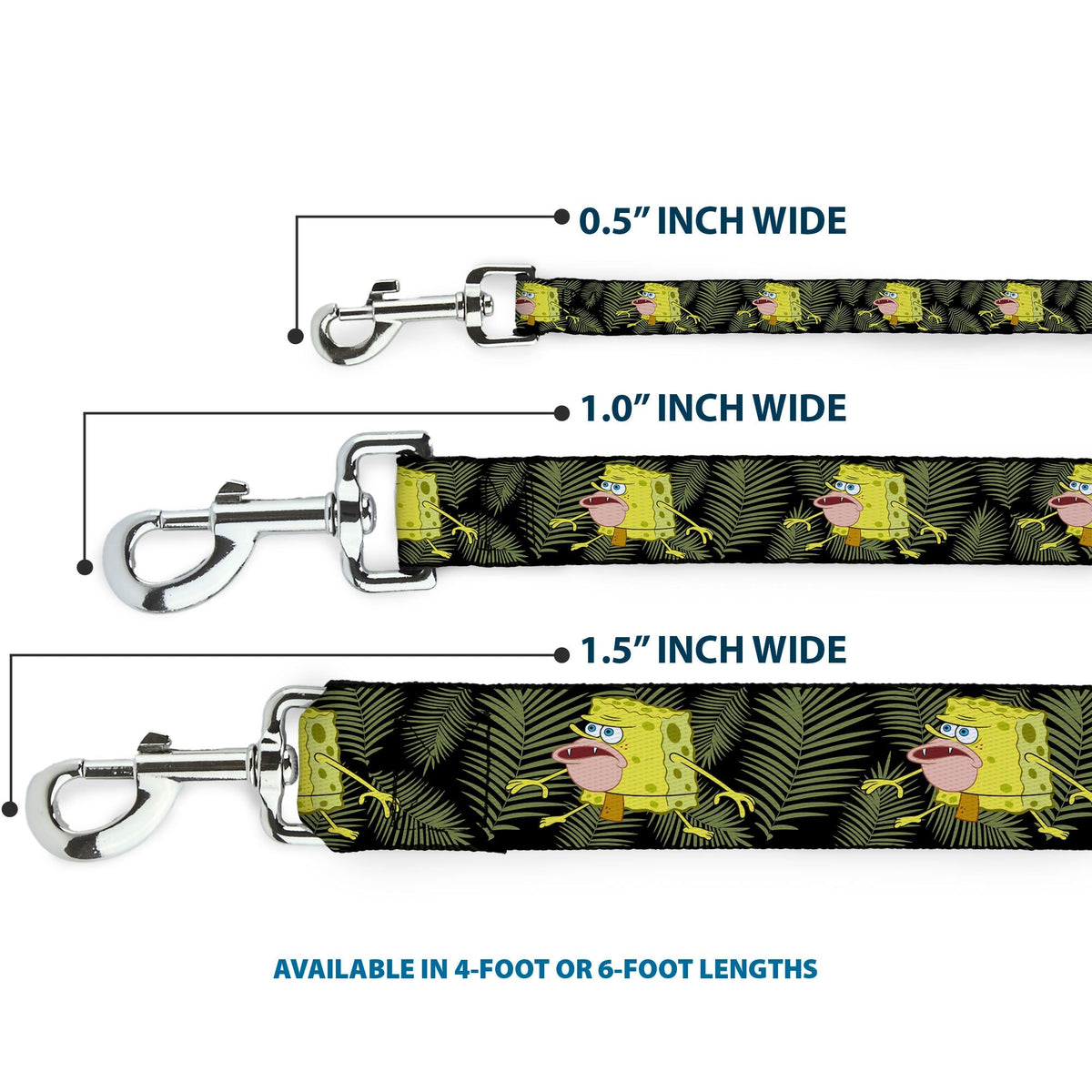 Dog Leash - Primitive Sponge Pose/Leaves Black/Green 