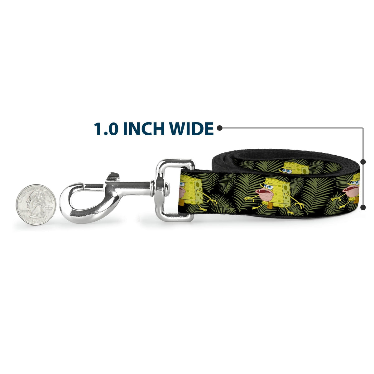 Dog Leash - Primitive Sponge Pose/Leaves Black/Green 
