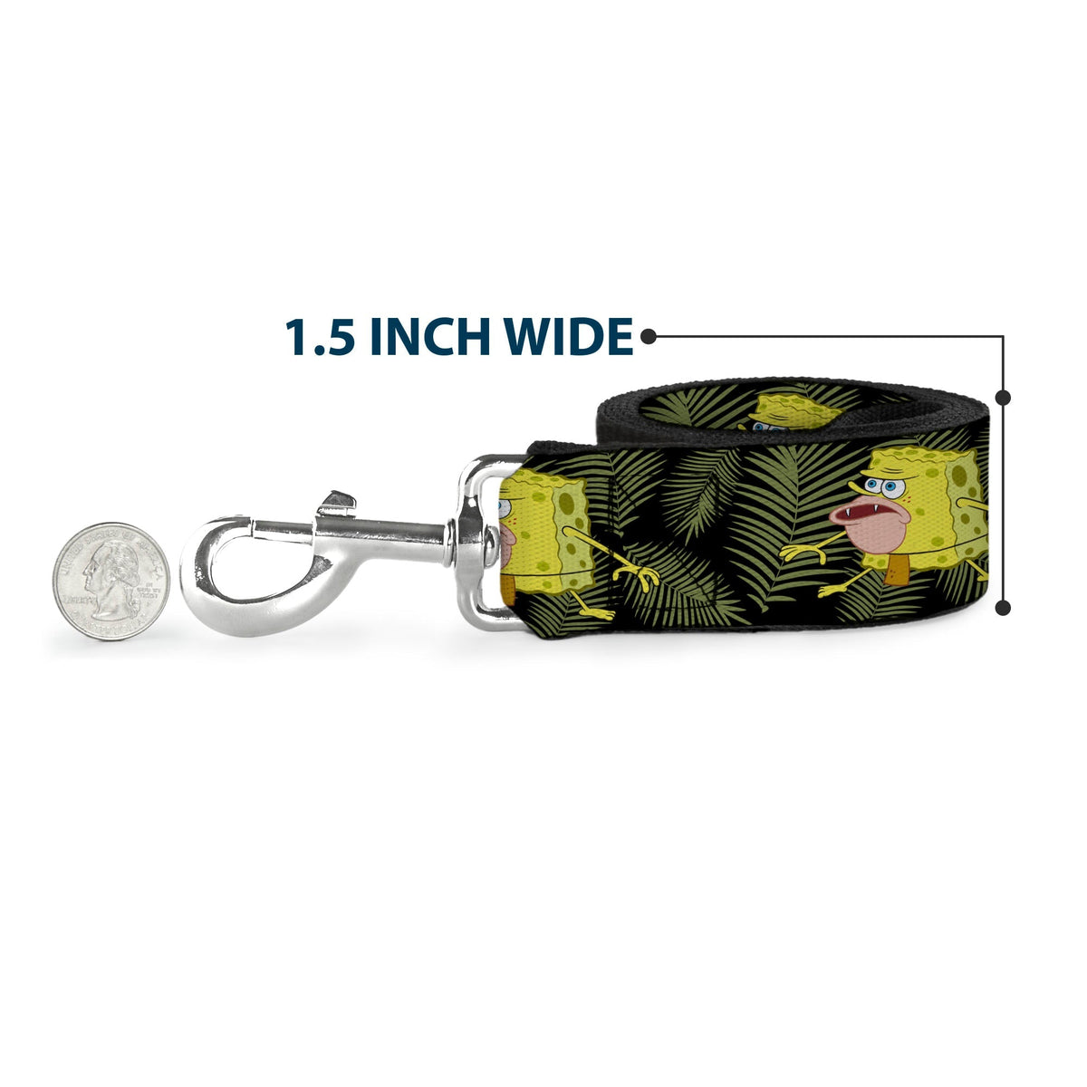 Dog Leash - Primitive Sponge Pose/Leaves Black/Green 