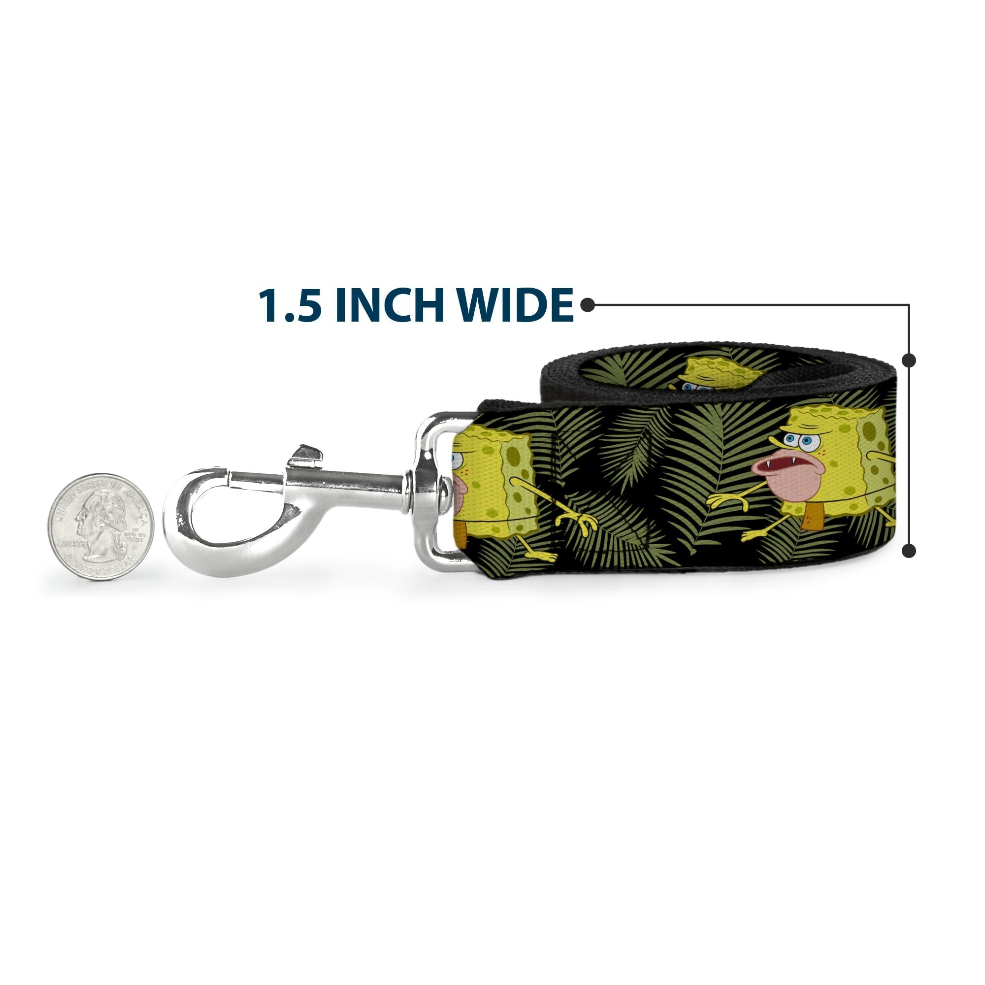Dog Leash - Primitive Sponge Pose/Leaves Black/Green 