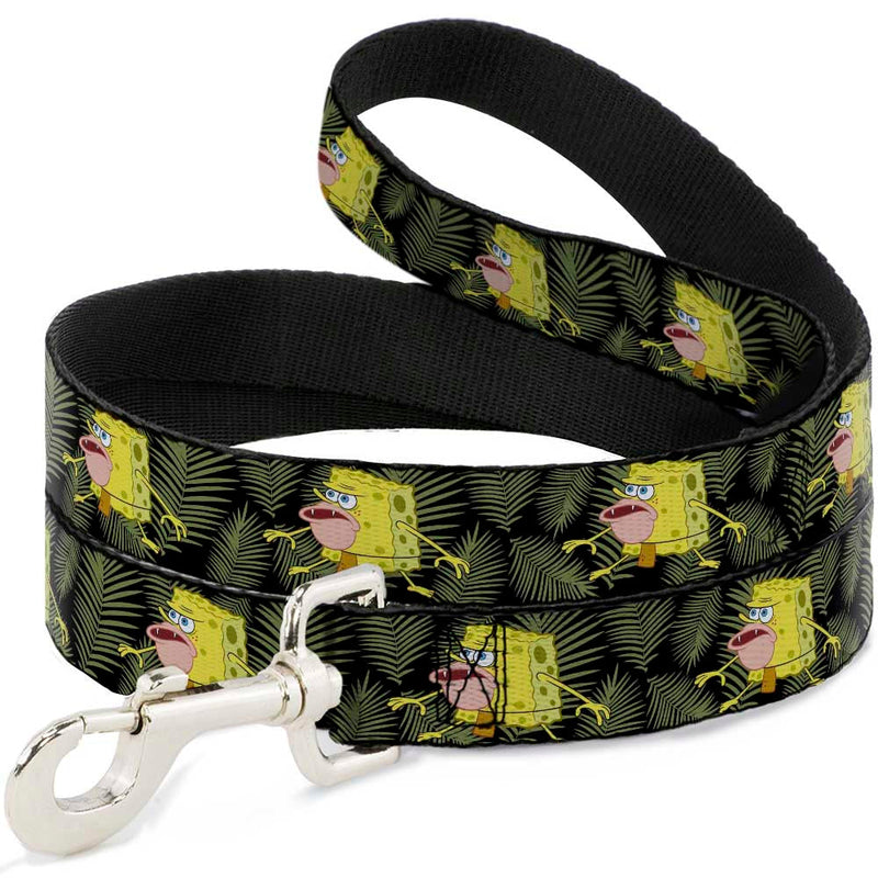 Dog Leash - Primitive Sponge Pose/Leaves Black/Green 