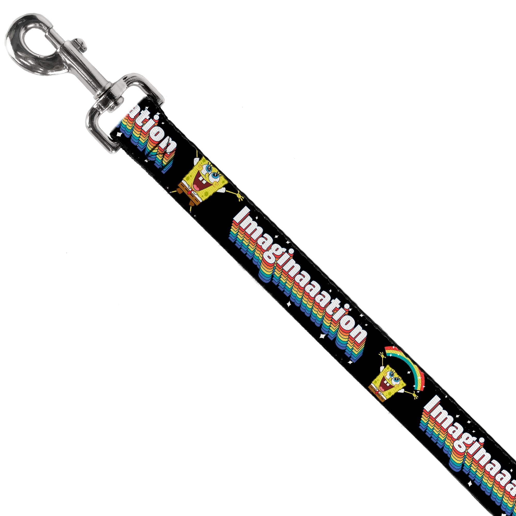 Dog Leash - SpongeBob Arms Up Rainbow Pose/IMAGINAAATION Black/Multi Color