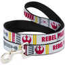 Dog Leash - Star Wars REBEL PILOT Rebel Alliance Insignia/Lightsaber/X-Wing Fighter White/Red/Yellow/Gray