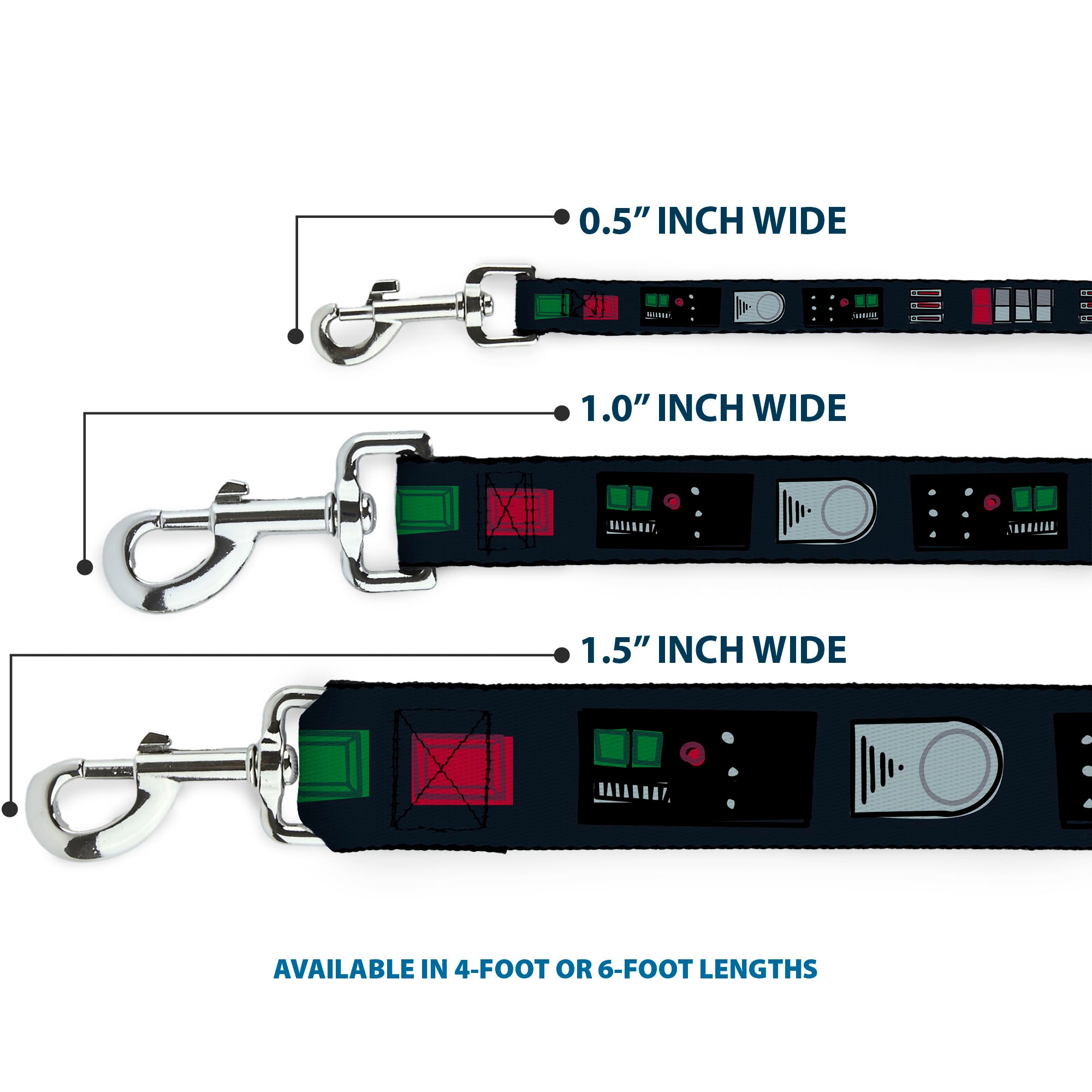 Dog Leash - Star Wars Darth Vader Utility Belt Bounding3 Black/Grays/Reds/Greens - HT Animal Supply
