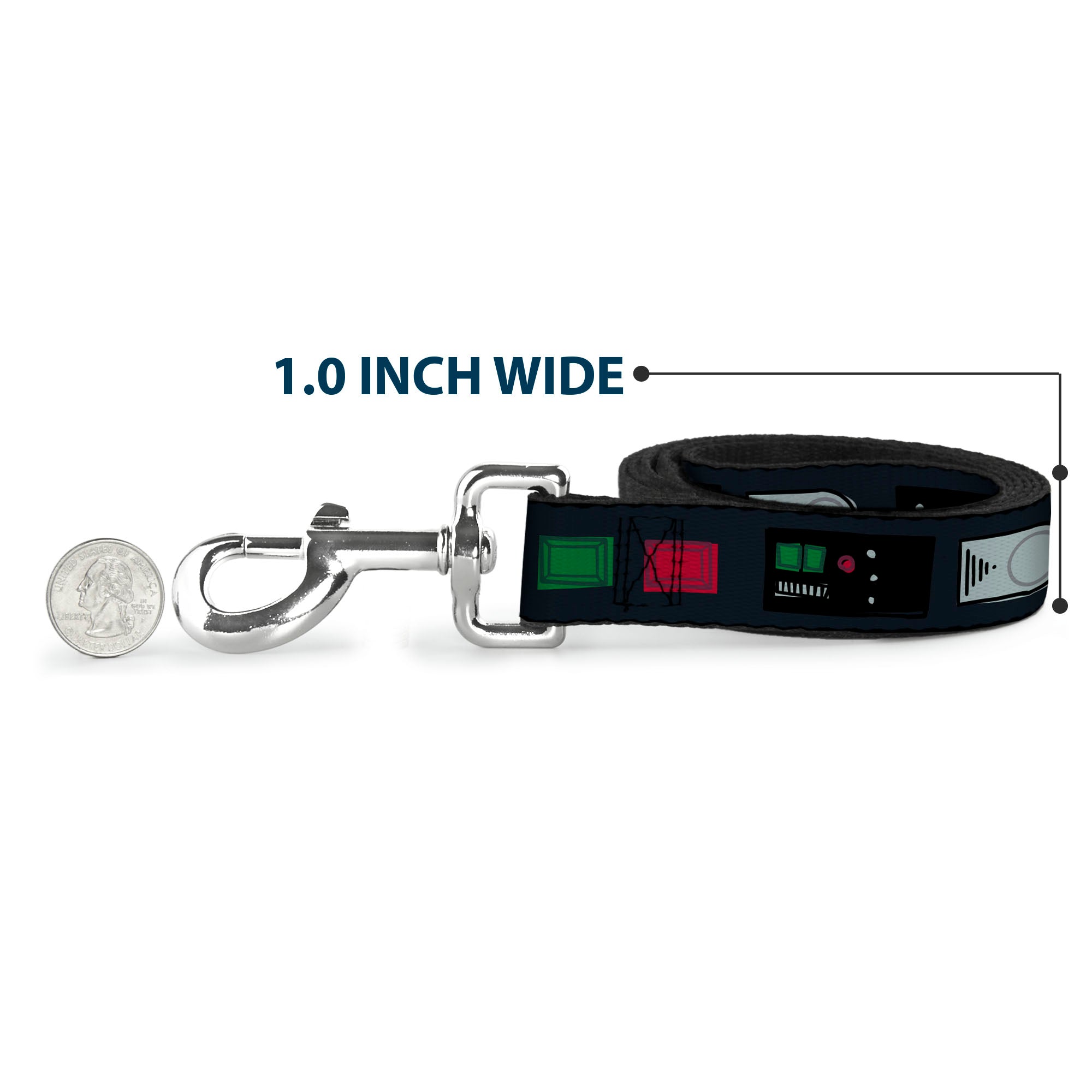 Dog Leash - Star Wars Darth Vader Utility Belt Bounding3 Black/Grays/Reds/Greens - HT Animal Supply