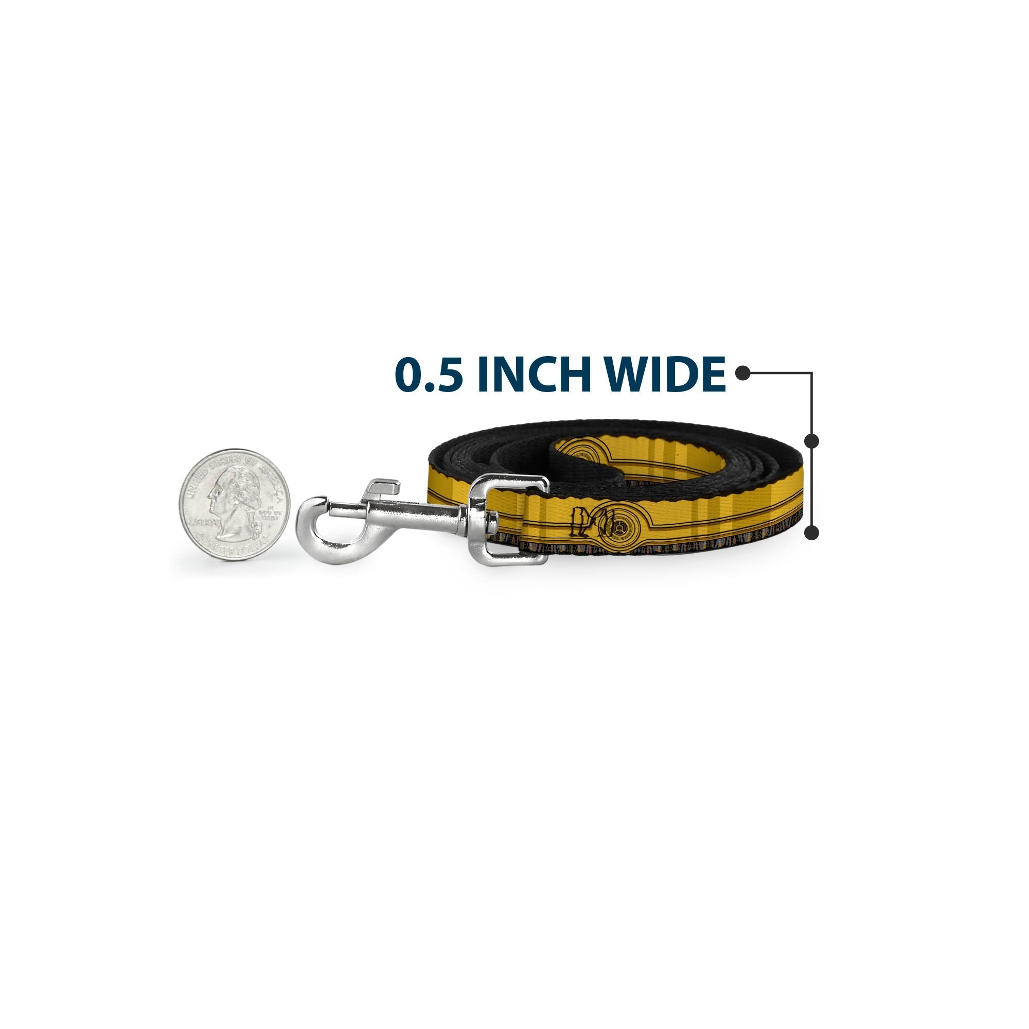 Dog Leash - Star Wars C3-PO Wires Bounding2 Yellows/Black/Multi Color