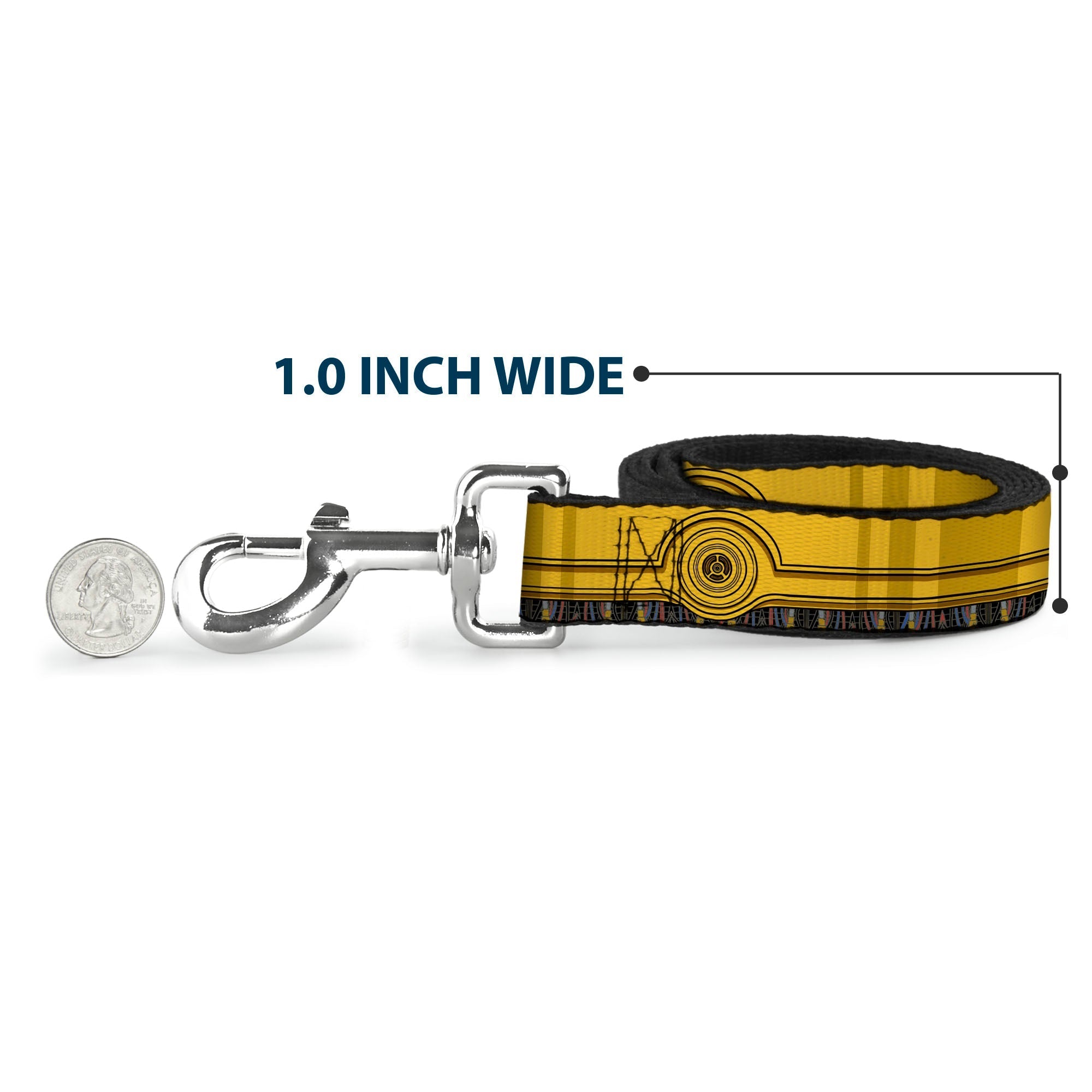 Dog Leash - Star Wars C3-PO Wires Bounding2 Yellows/Black/Multi Color