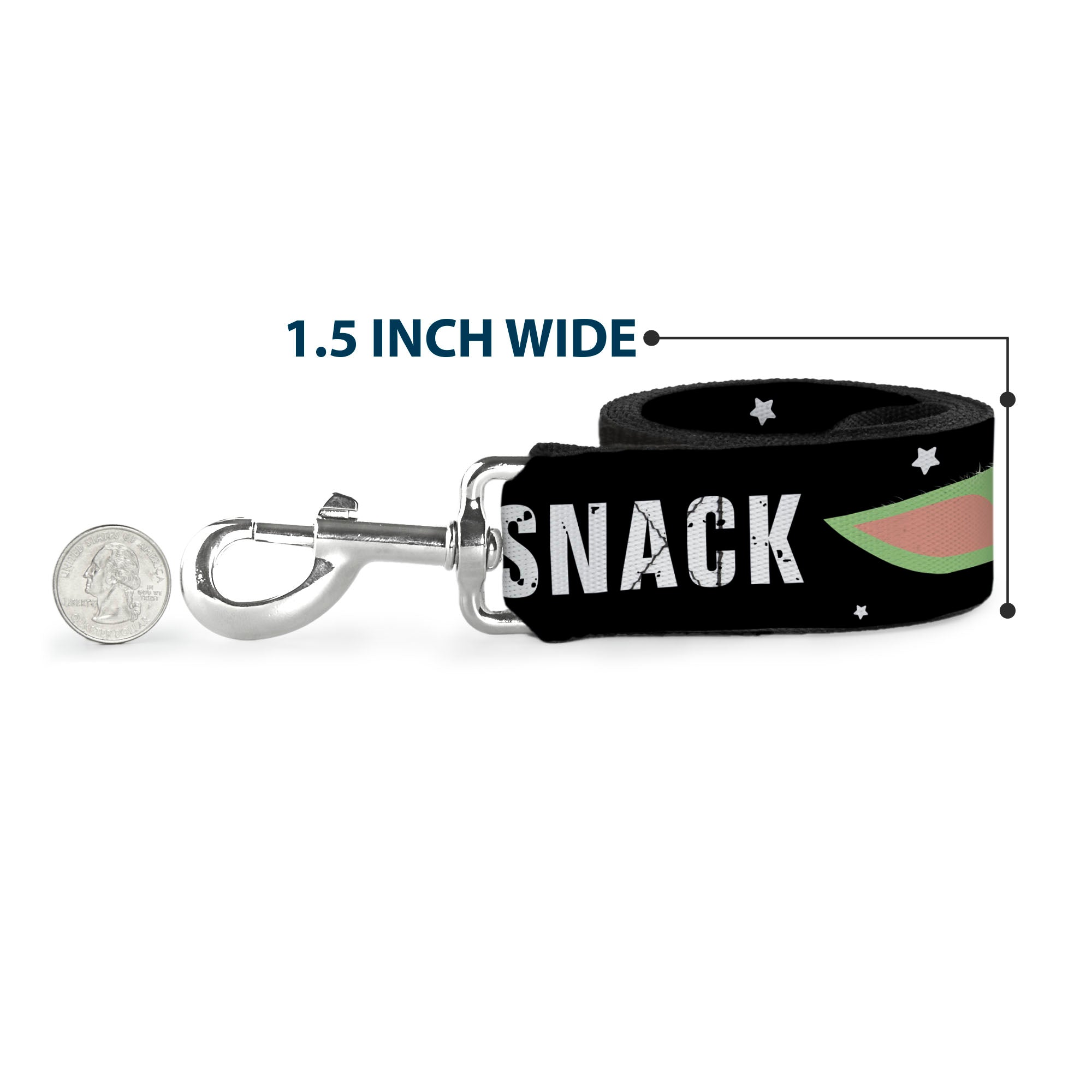 Dog Leash - Star Wars The Child Chibi Face PROTECT ATTACK SNACK Black/White