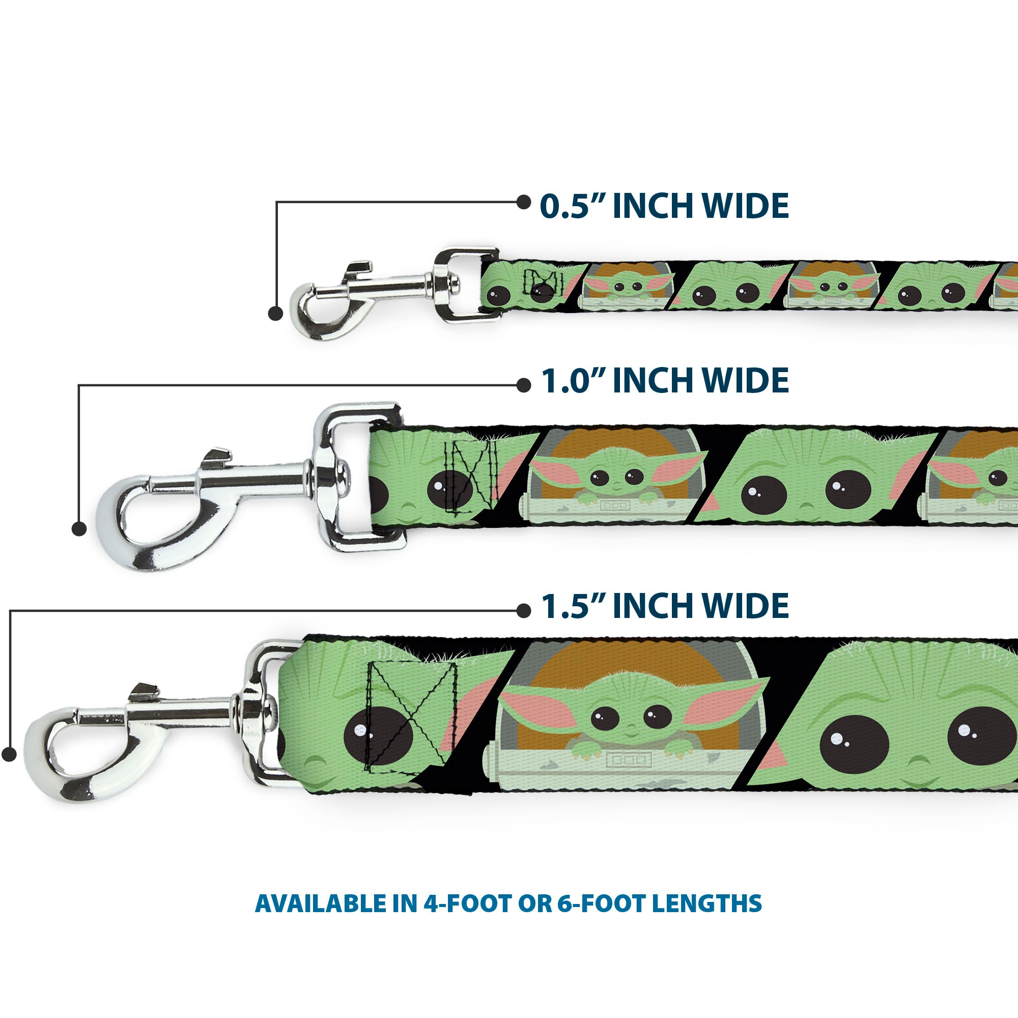 Dog Leash - Star Wars The Child Chibi Face Blocks Black