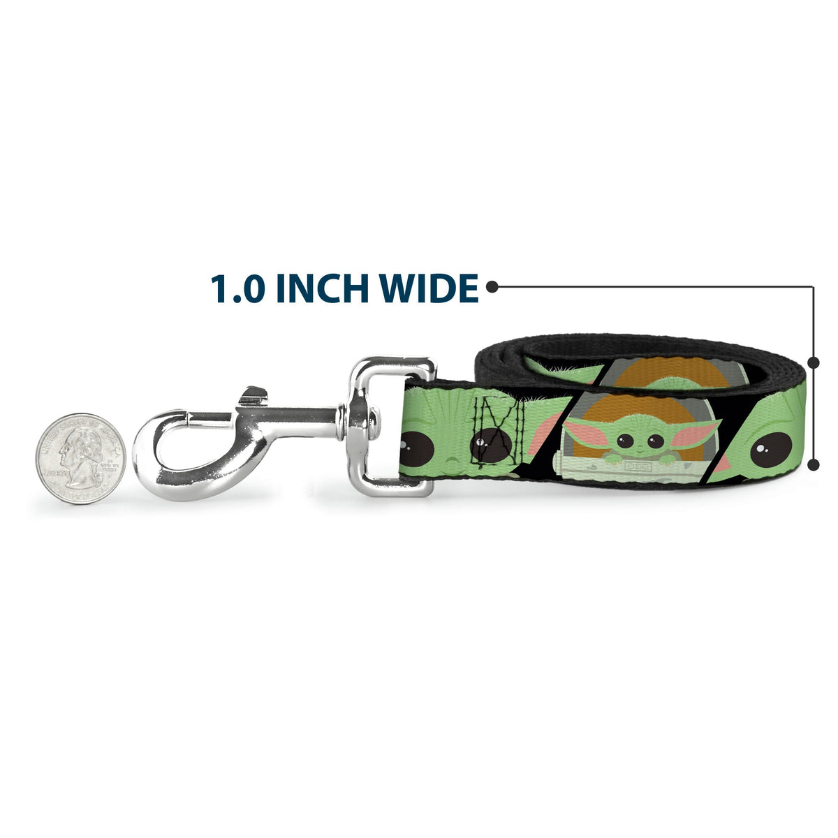 Dog Leash - Star Wars The Child Chibi Face Blocks Black 