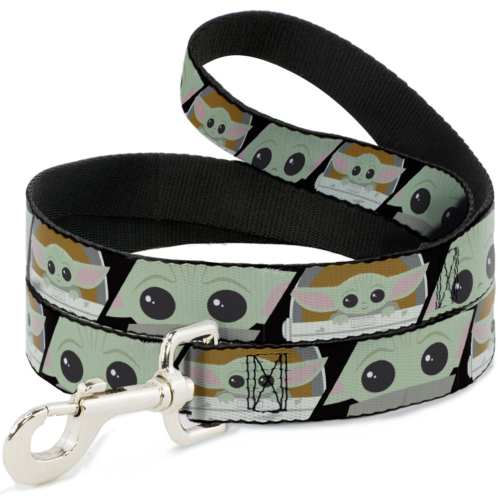 Dog Leash - Star Wars The Child Chibi Face Blocks Black 