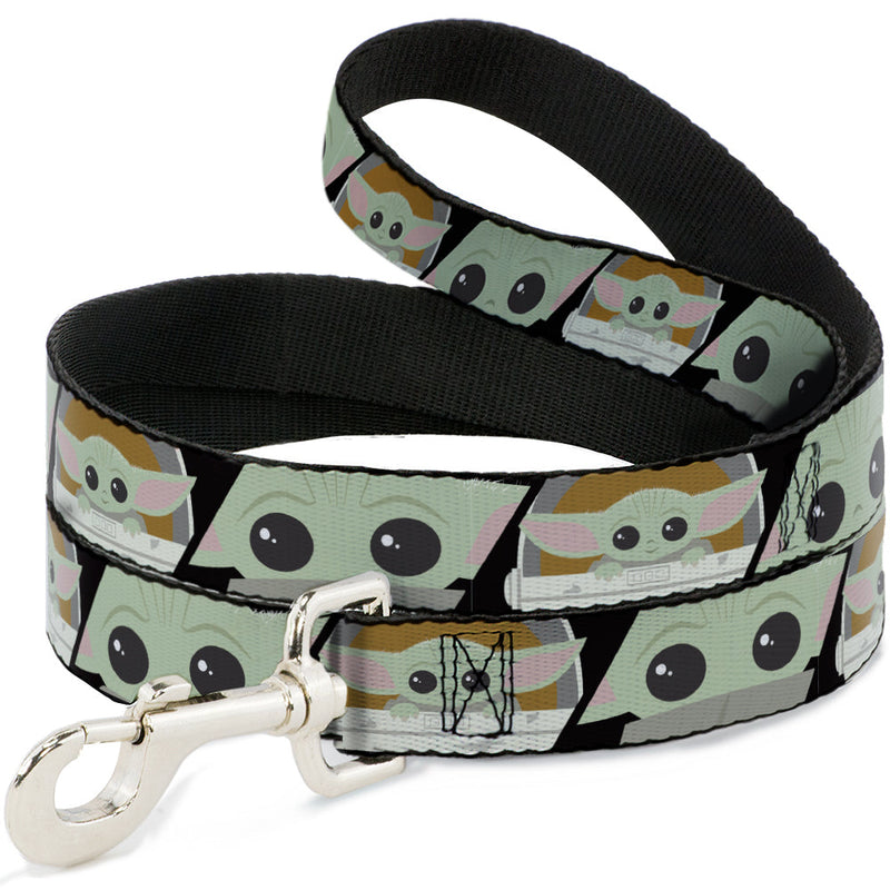 Dog Leash - Star Wars The Child Chibi Face Blocks Black 