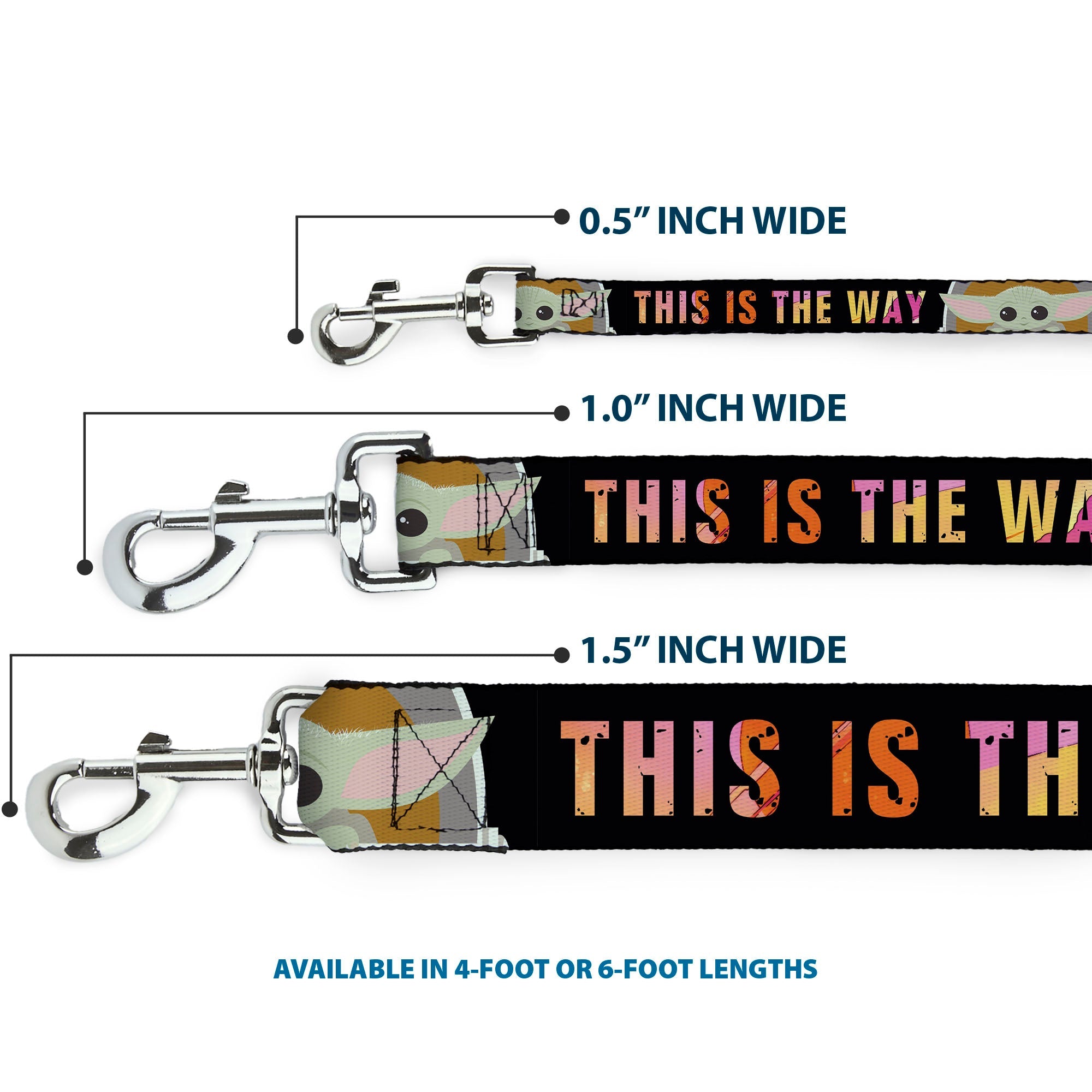 Dog Leash - Star Wars The Child Chibi Pod Pose THIS IS THE WAY Black/Multi Color - HT Animal Supply