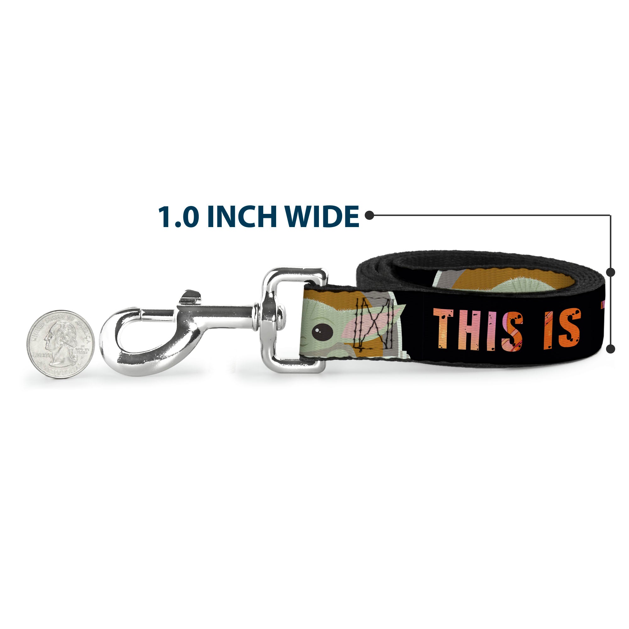 Dog Leash - Star Wars The Child Chibi Pod Pose THIS IS THE WAY Black/Multi Color - HT Animal Supply