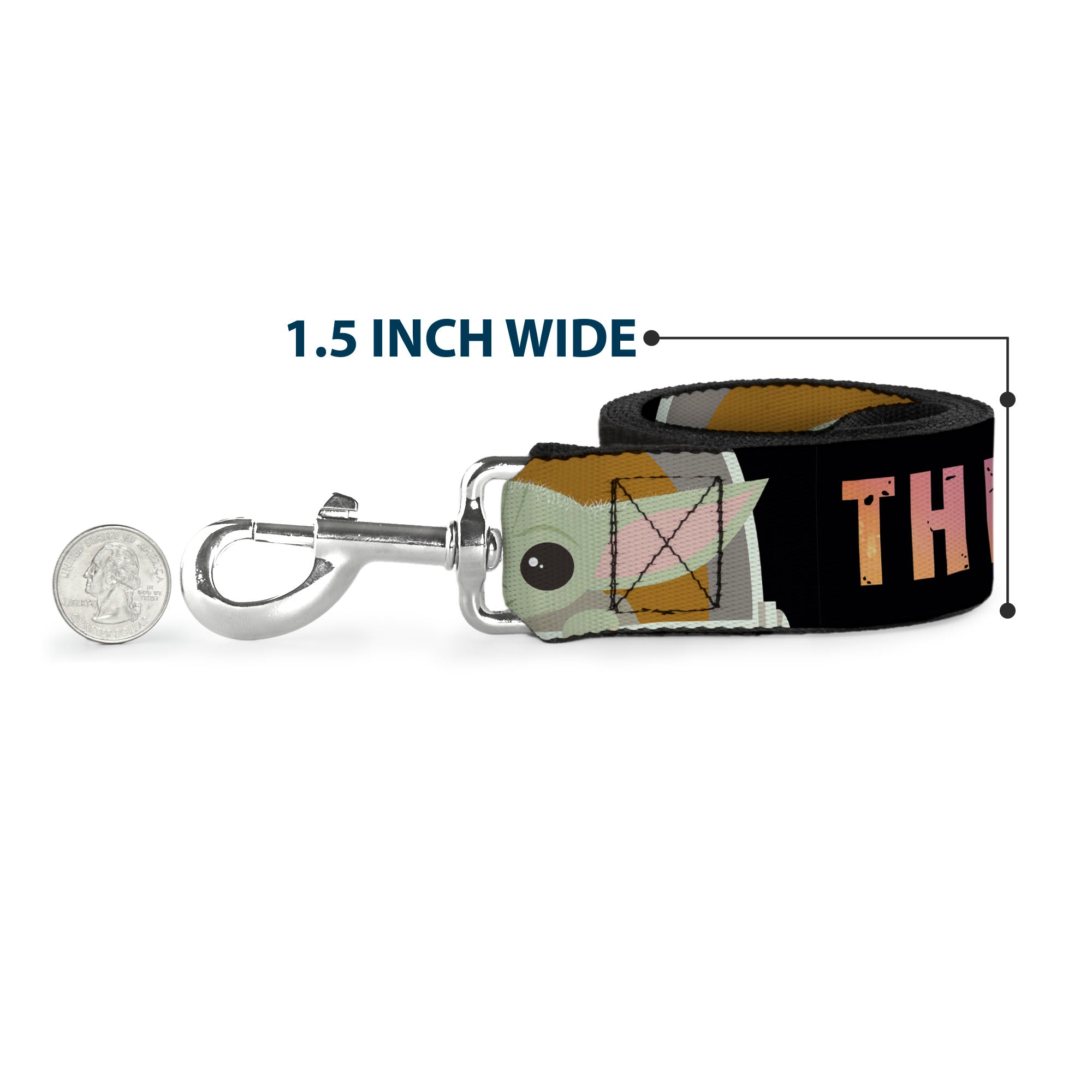 Dog Leash - Star Wars The Child Chibi Pod Pose THIS IS THE WAY Black/Multi Color - HT Animal Supply
