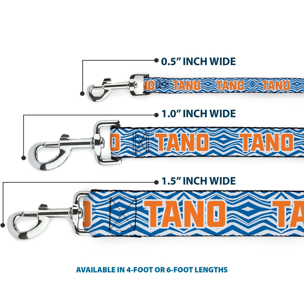 Dog Leash - Star Wars The Clone Wars Ahsoka TANO Text Waves White/Blue/Orange 