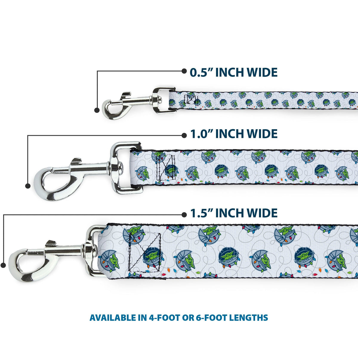Dog Leash - Star Wars The Child Holiday Carriage Pod Scattered White/Gray 