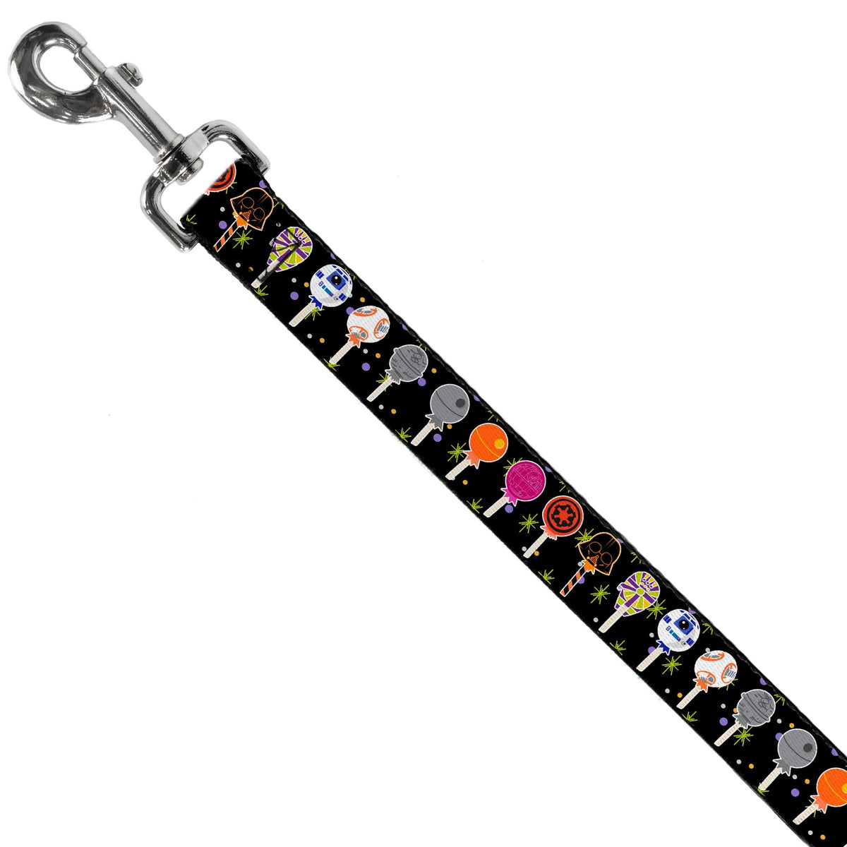 Dog Leash - Star Wars Festive Lollipop Icons Black/Multi Color 