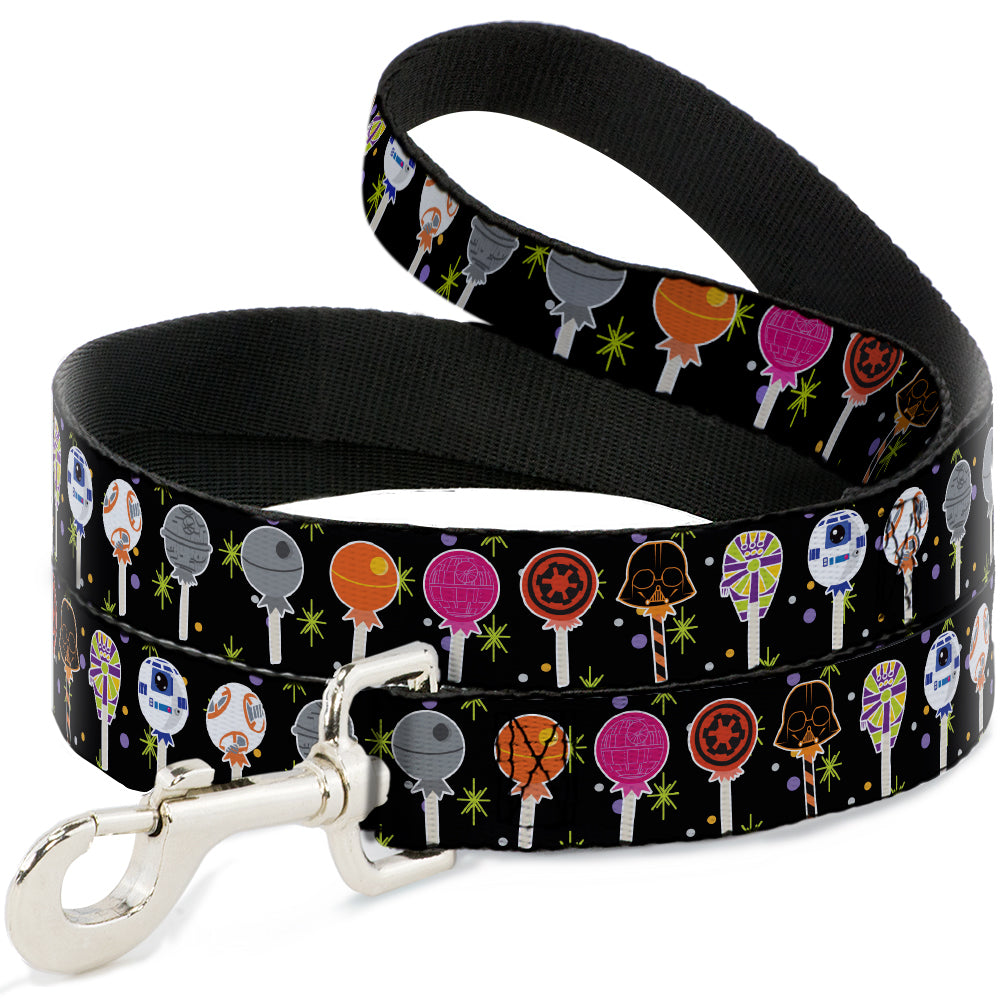 Dog Leash - Star Wars Festive Lollipop Icons Black/Multi Color 