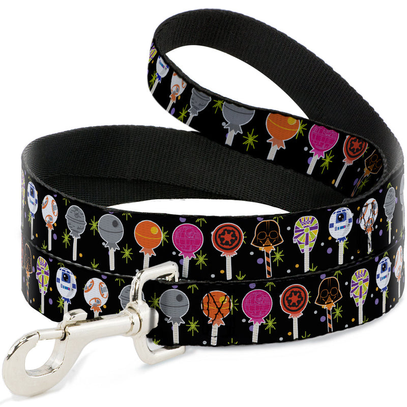 Dog Leash - Star Wars Festive Lollipop Icons Black/Multi Color 