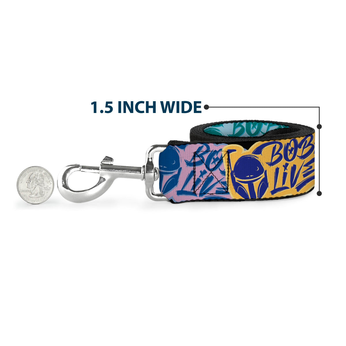 Dog Leash - Boba Fett BOBA LIVES Graffiti Stacked Multi Color - HT Animal Supply