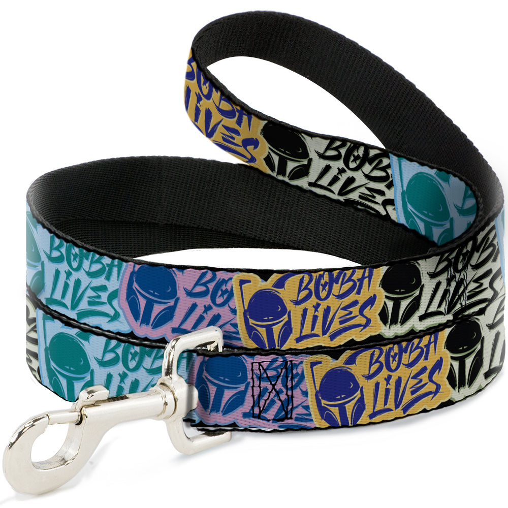 Dog Leash - Boba Fett BOBA LIVES Graffiti Stacked Multi Color - HT Animal Supply