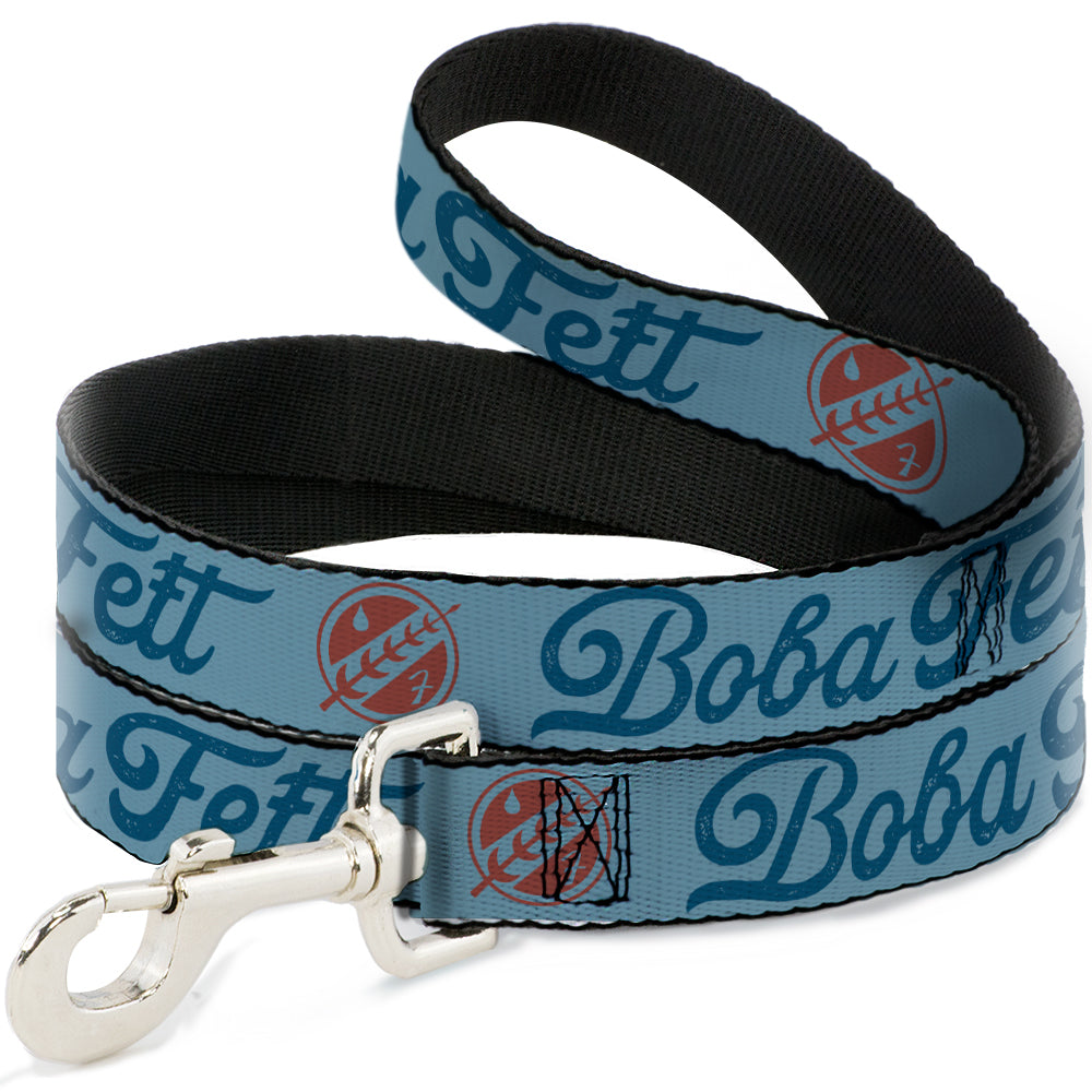 Dog Leash - Star Wars BOBA FETT Script and Logo Blues/Red 