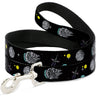 Dog Leash - Star Wars Death Star Millennium Falcon and X-Wing Fighter in Space Black