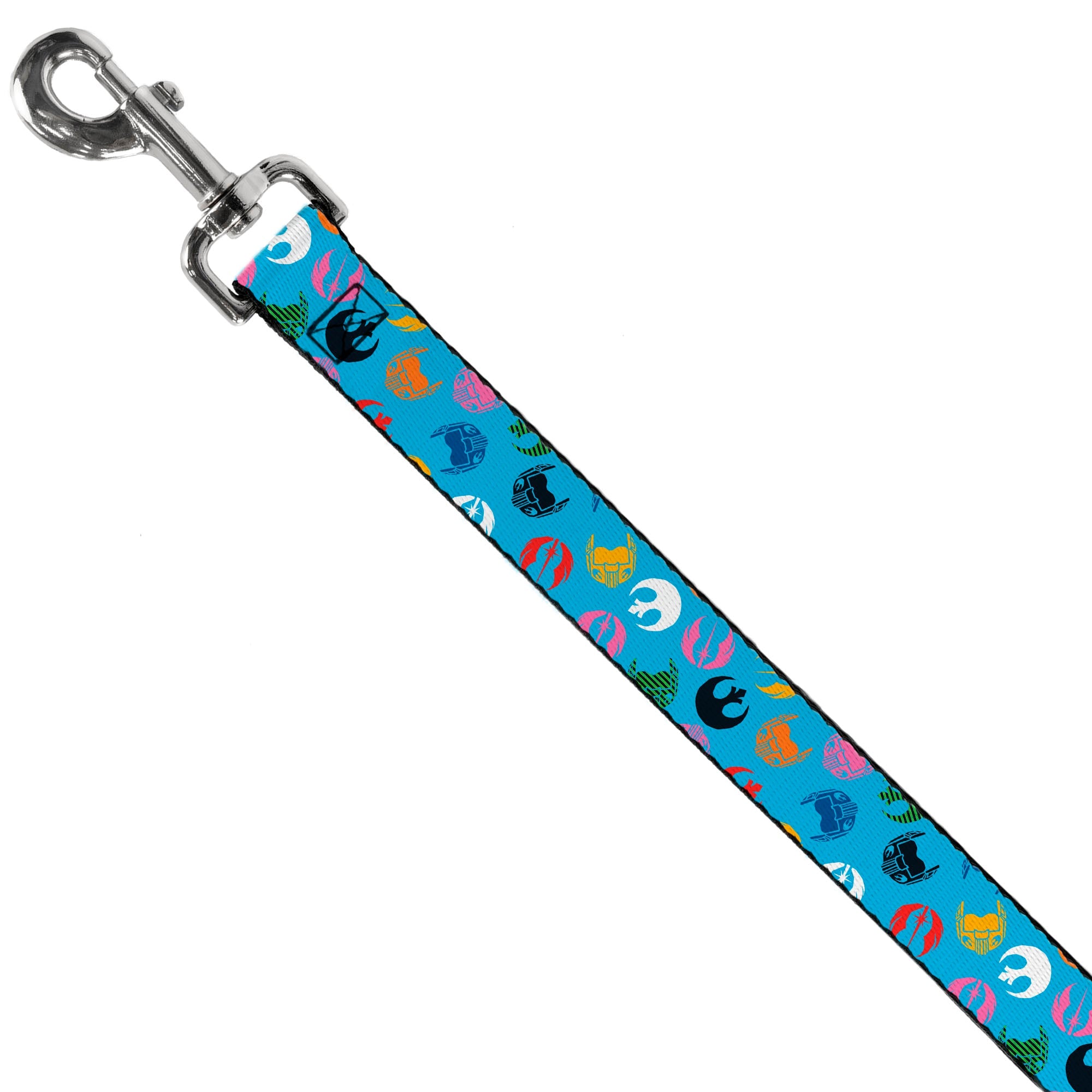 Dog Leash - Star Wars Jedi Order and Rebel Alliance Icons Scattered Blue/Multi Color - HT Animal Supply