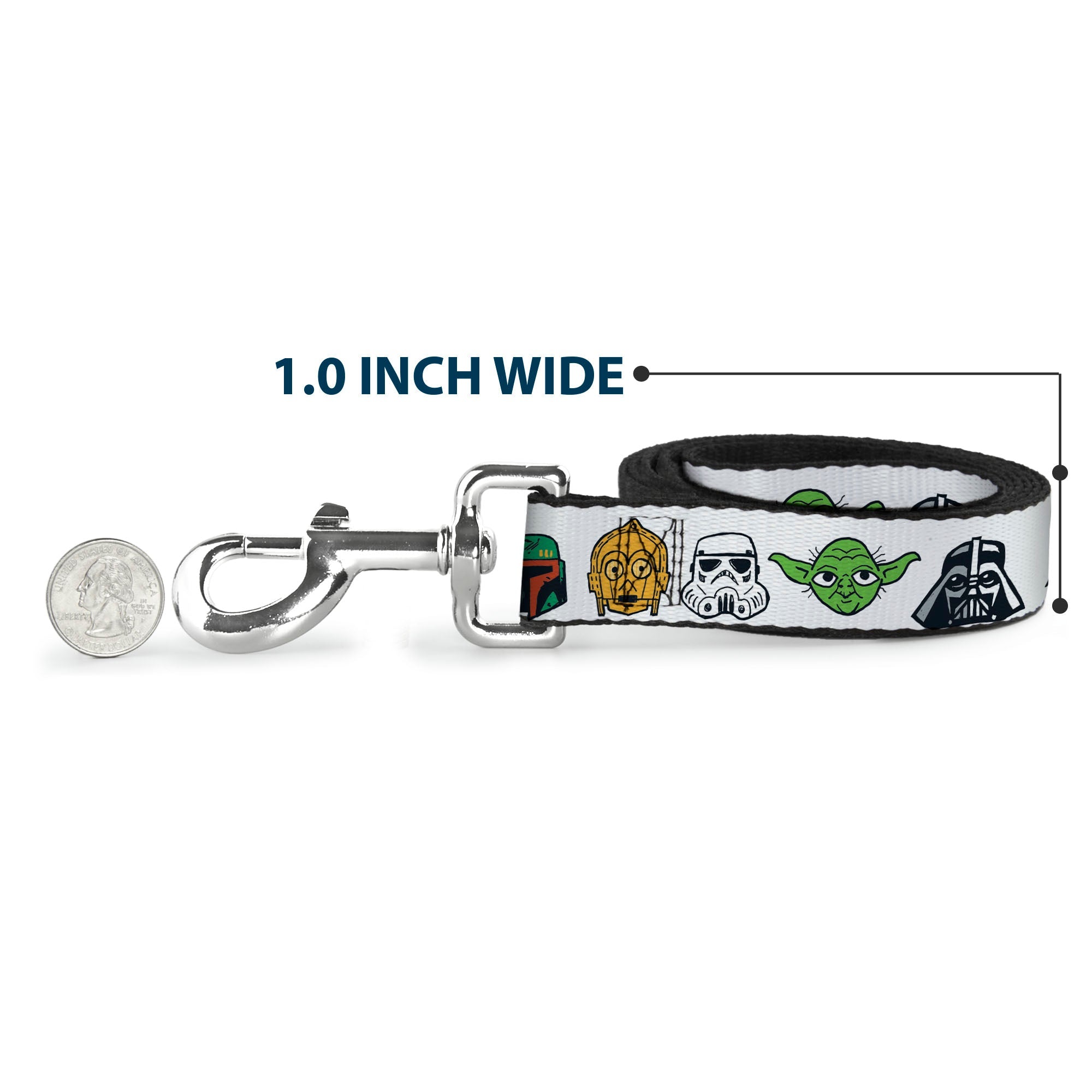 Dog Leash - Star Wars 6-Character Faces White