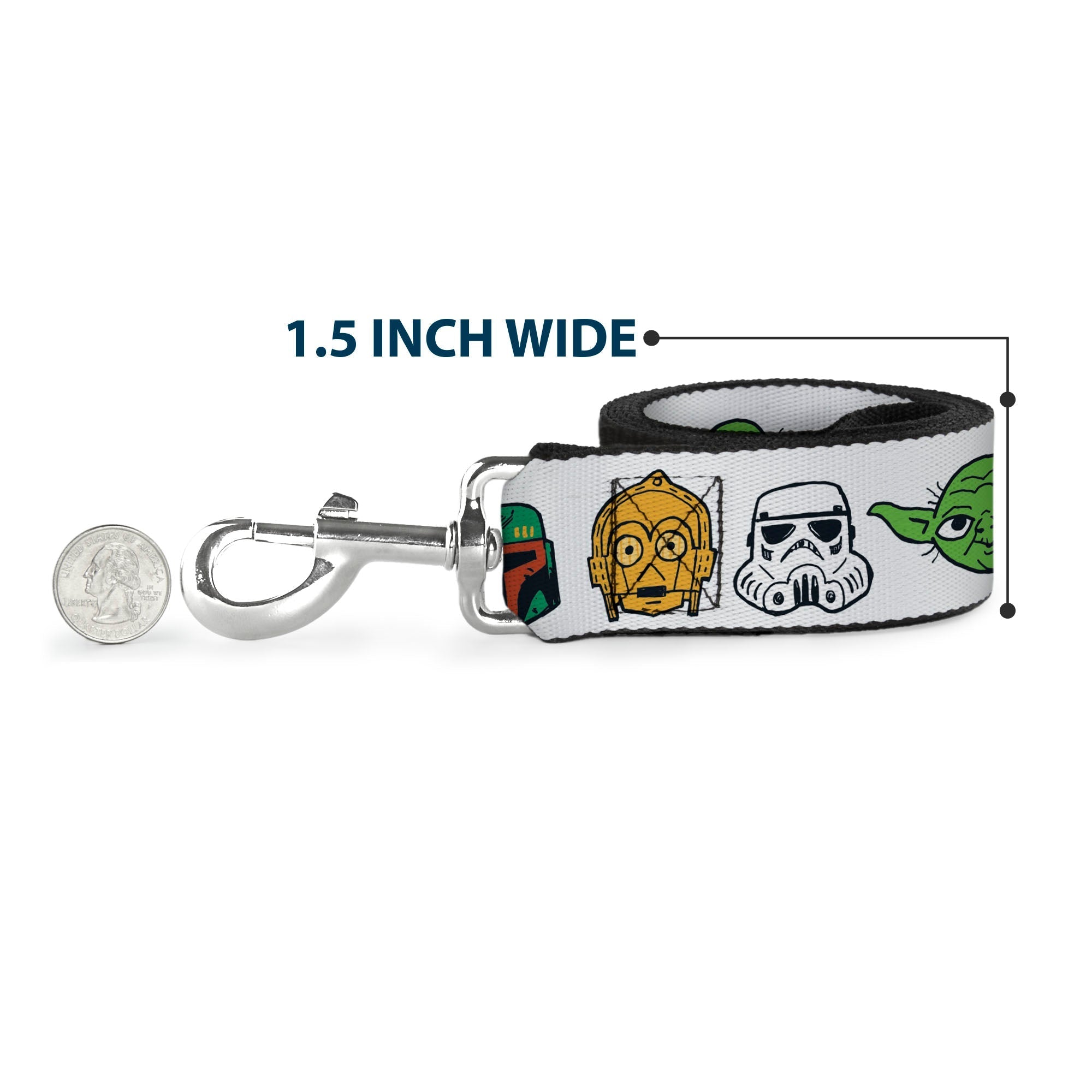 Dog Leash - Star Wars 6-Character Faces White