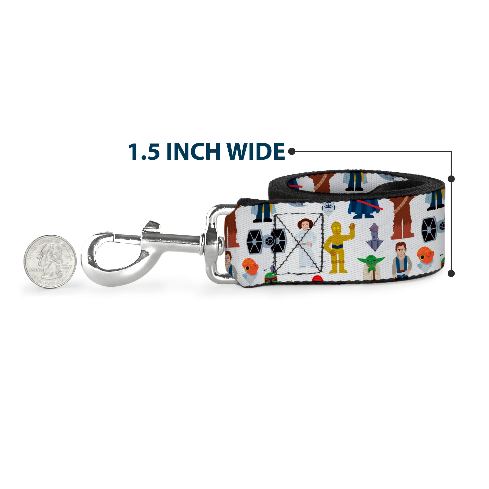 Dog Leash - Star Wars Classic Characters and Icons Collage White - HT Animal Supply