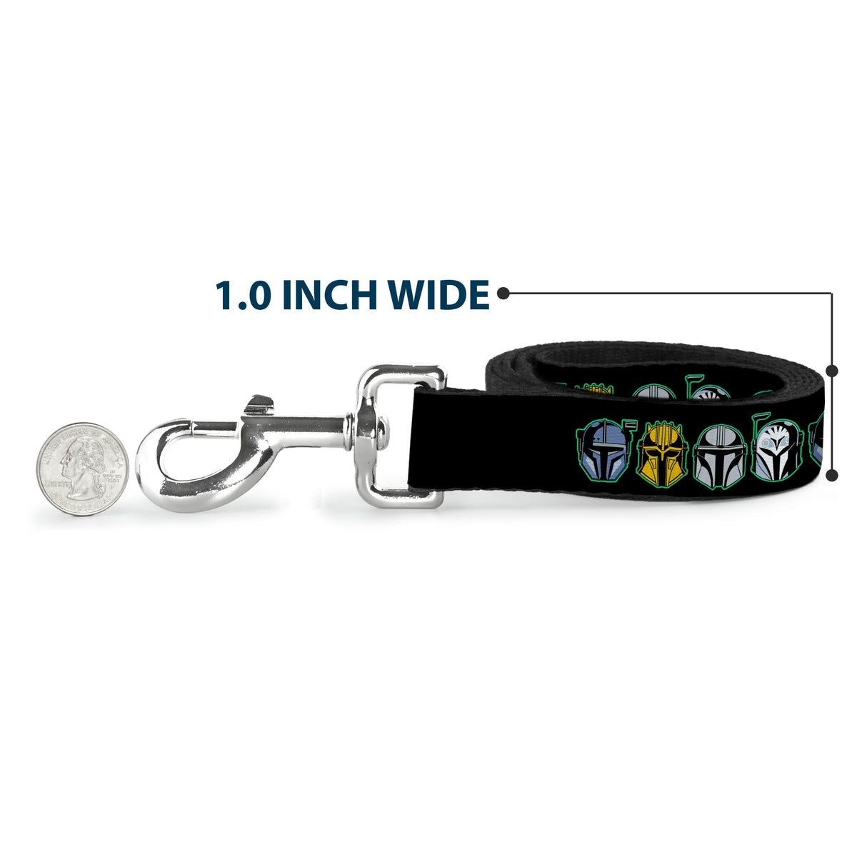 Dog Leash - Star Wars the Mandalorian Helmets Black/Multi Color 
