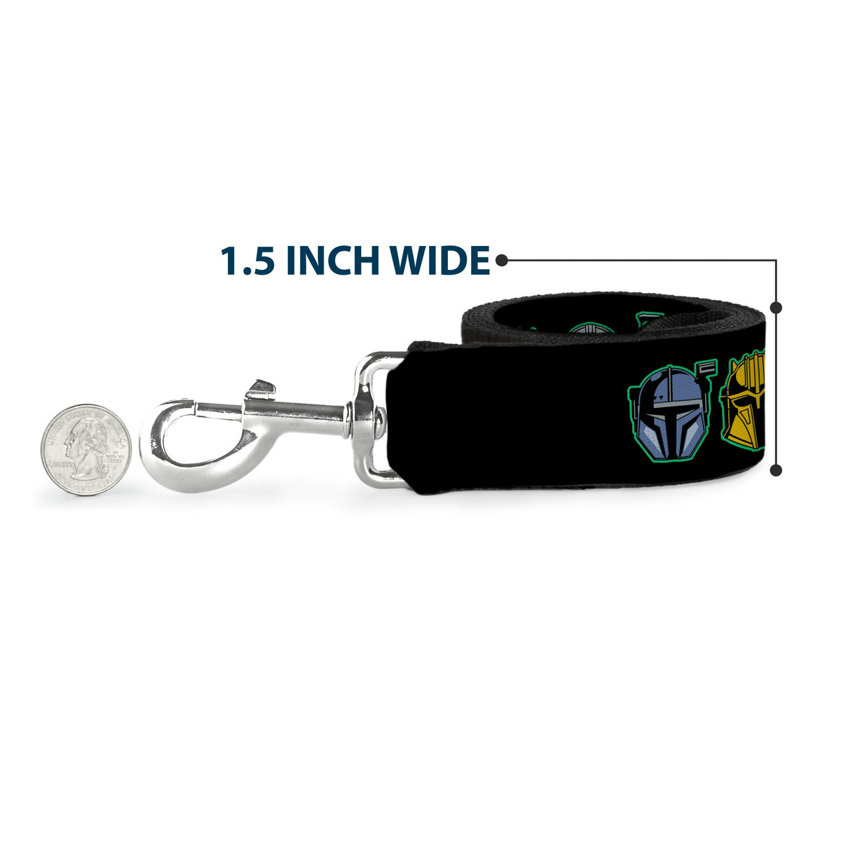 Dog Leash - Star Wars the Mandalorian Helmets Black/Multi Color 