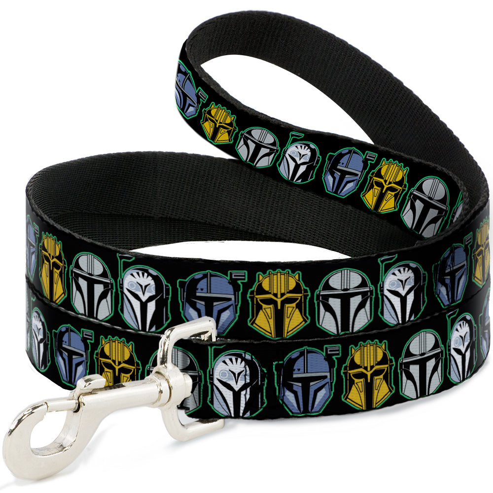 Dog Leash - Star Wars the Mandalorian Helmets Black/Multi Color 