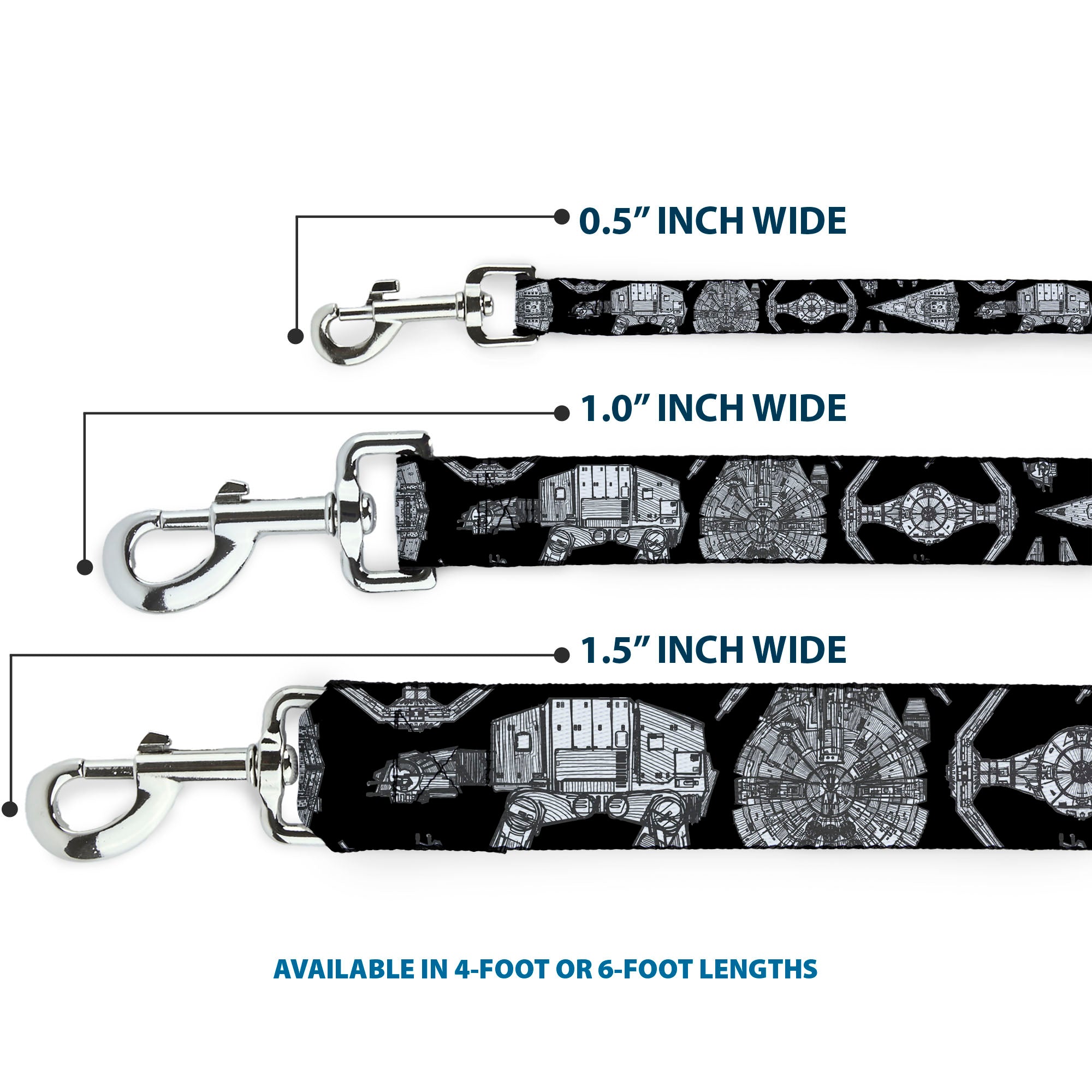 Dog Leash - Star Wars Ships and Vehicles Black/Grays