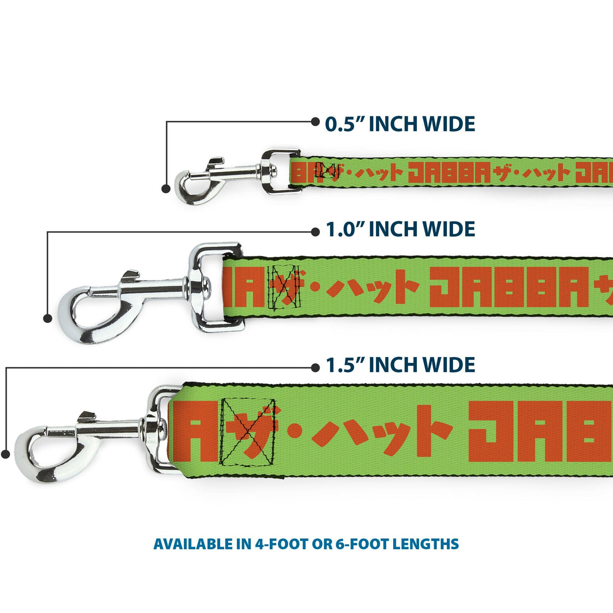 Dog Leash - Star Wars JABBA THE HUTT Text and Characters Green/Orange 