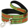 Dog Leash - Star Wars JABBA THE HUTT Text and Characters Green/Orange
