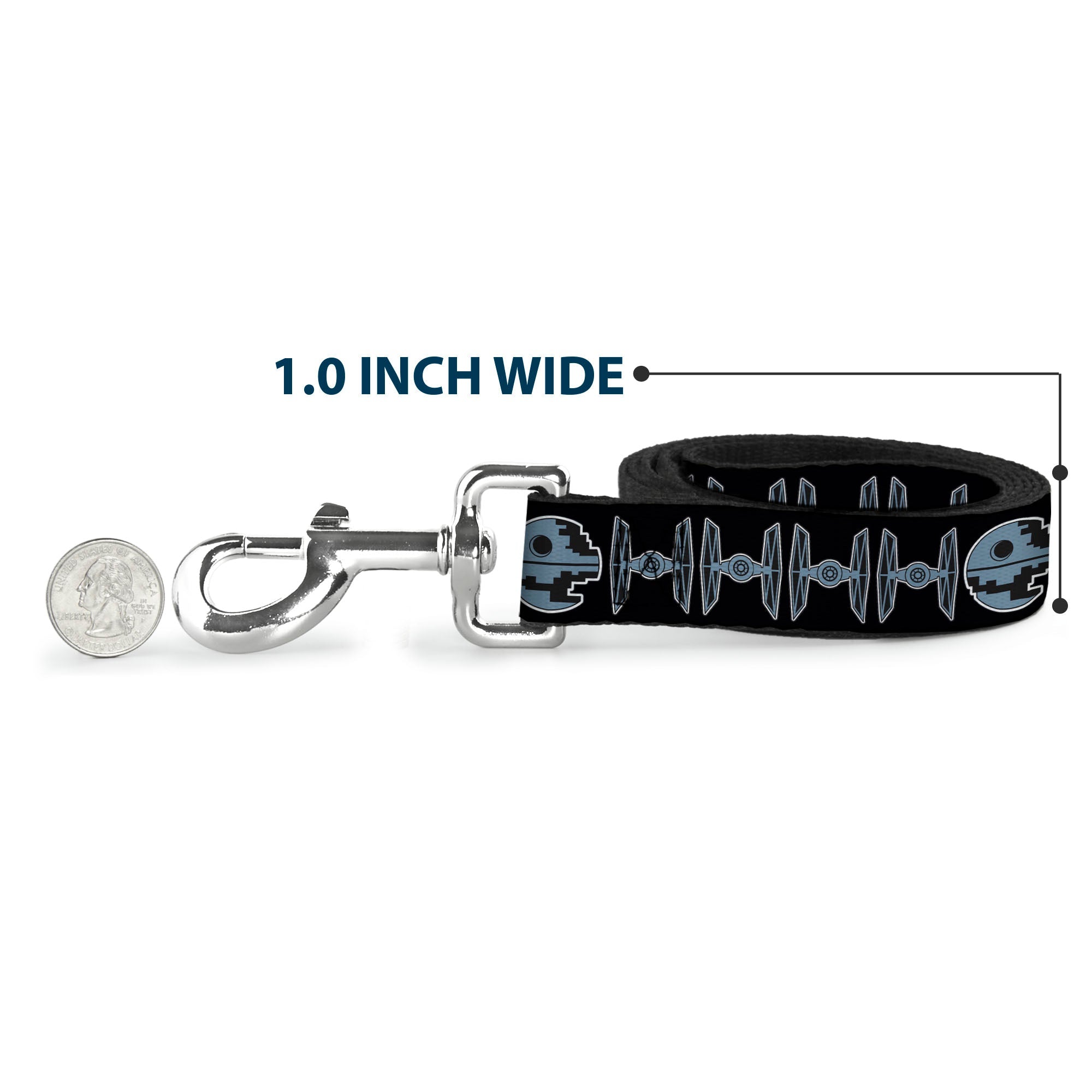 Dog Leash - Star Wars Death Star and TIE Fighters Black/Gray - HT Animal Supply