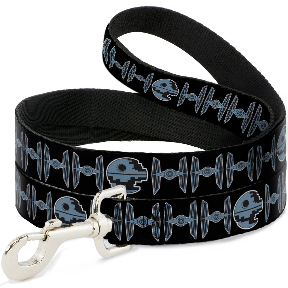 Dog Leash - Star Wars Death Star and TIE Fighters Black/Gray - HT Animal Supply