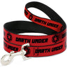 Dog Leash - Star Wars DARTH VADER Text and Galactic Empire Logo Red/Black