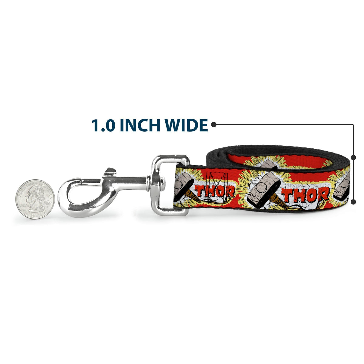Dog Leash - THOR & Hammer Red/Yellow/White 