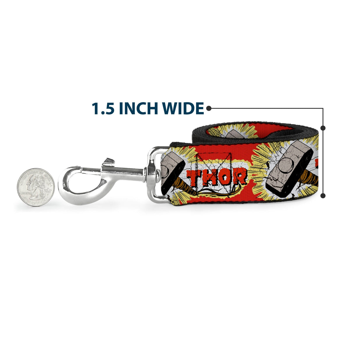 Dog Leash - THOR & Hammer Red/Yellow/White 